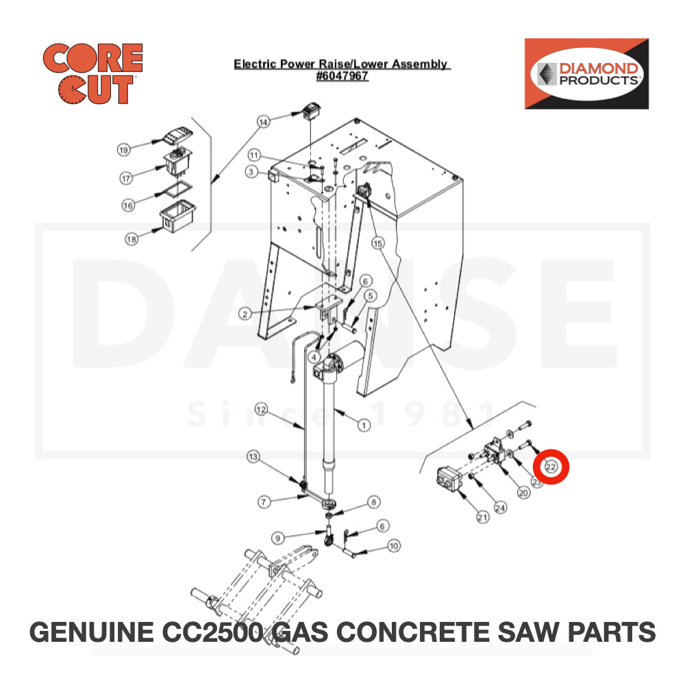 Cap Screw, Hex Hd., M5-0.8 x 20mm 2900309 for CC2500 Saw by Core Cut Diamond Products