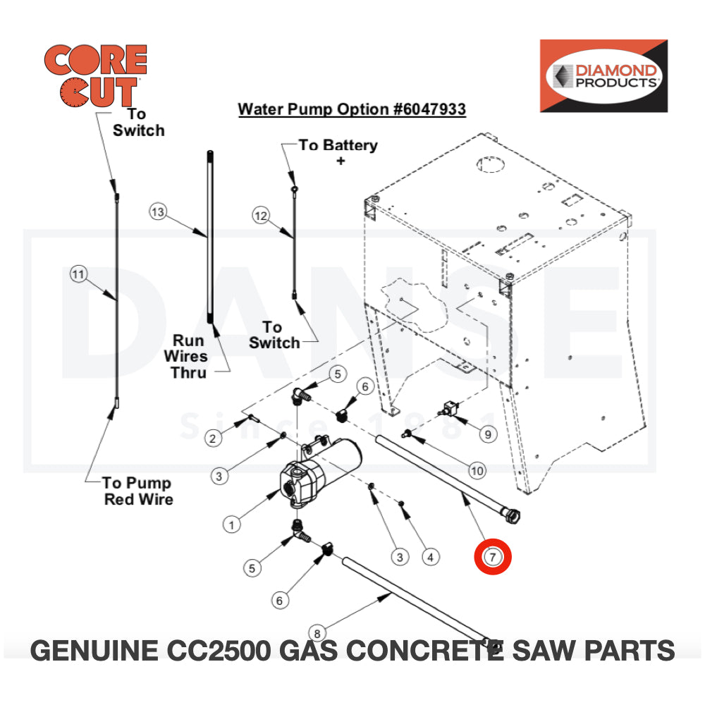 Hose Assy., 3 Foot 6048167 for CC2500 Saw by Core Cut Diamond Products