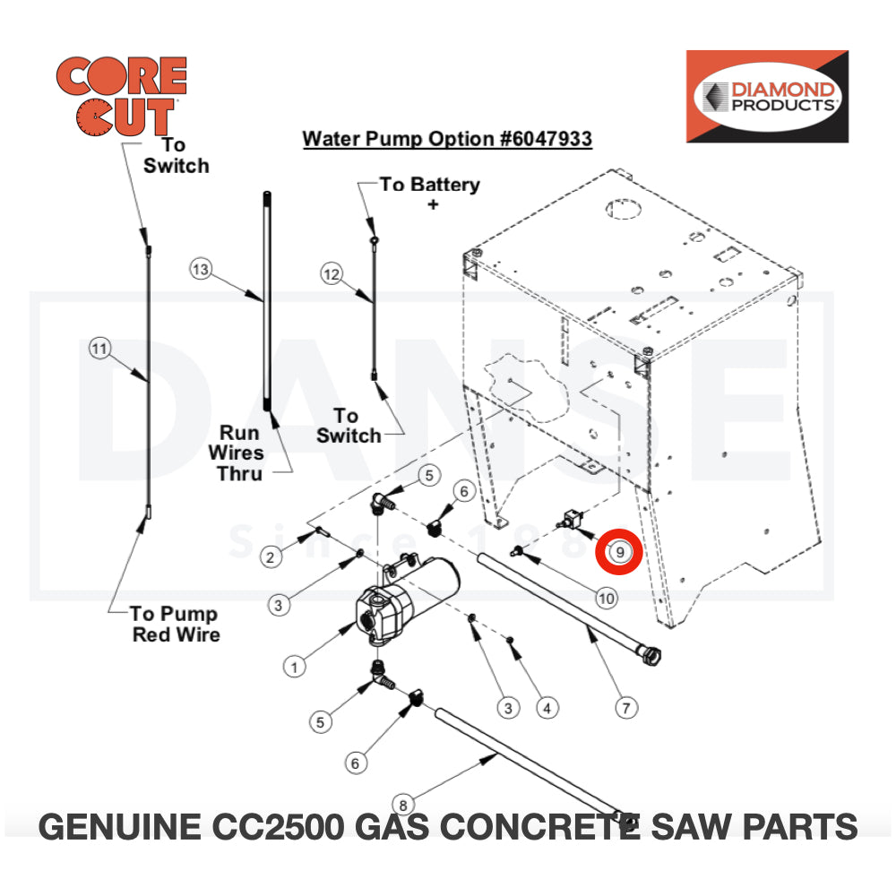Toggle Switch On/Off 2800062 for CC2500 Saw by Core Cut Diamond Products