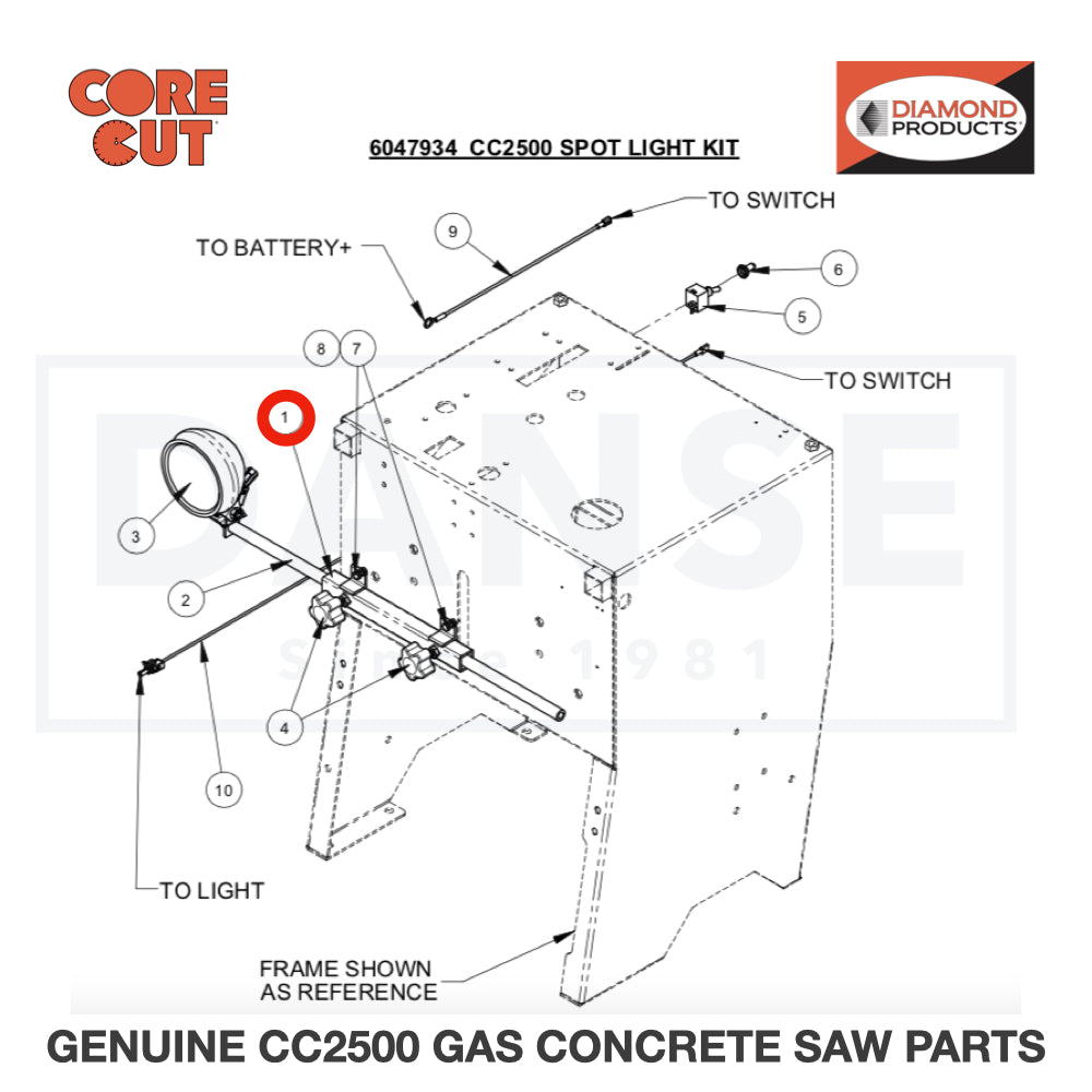 Light Bar Mount Bracket 6010107 for CC2500 Saw by Core Cut Diamond Products