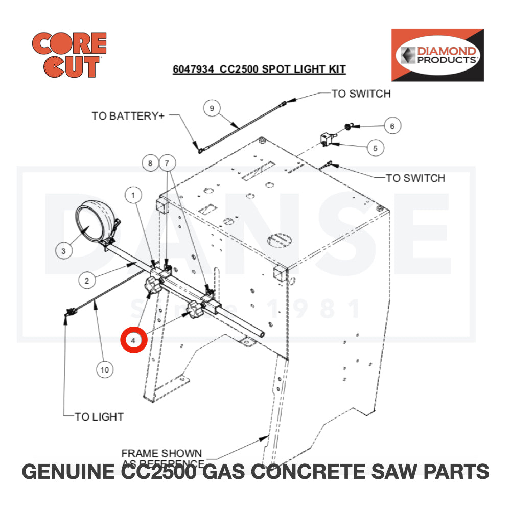 Hand Lock Knob, 5/16-18 x 1" 2400157 for CC2500 Saw by Core Cut Diamond Products