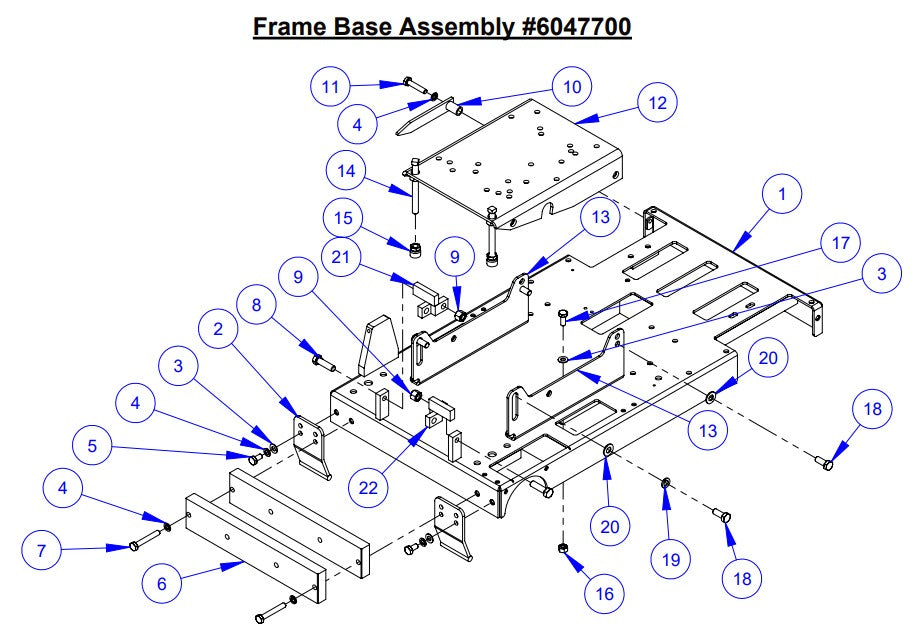 CC2500 Gasoline Frame Base Assembly Parts