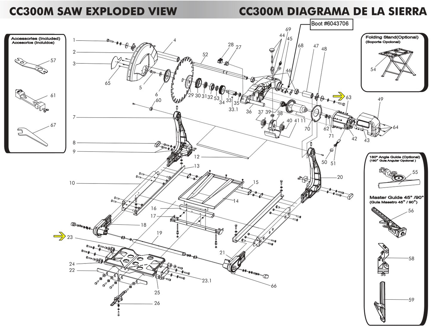 CC300M Masonry Saw Parts