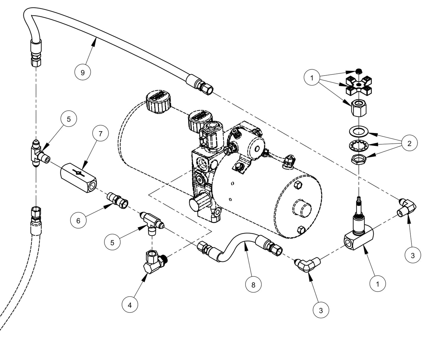 CC3500J Optional Lowering Speed Metering Valve Assembly Parts