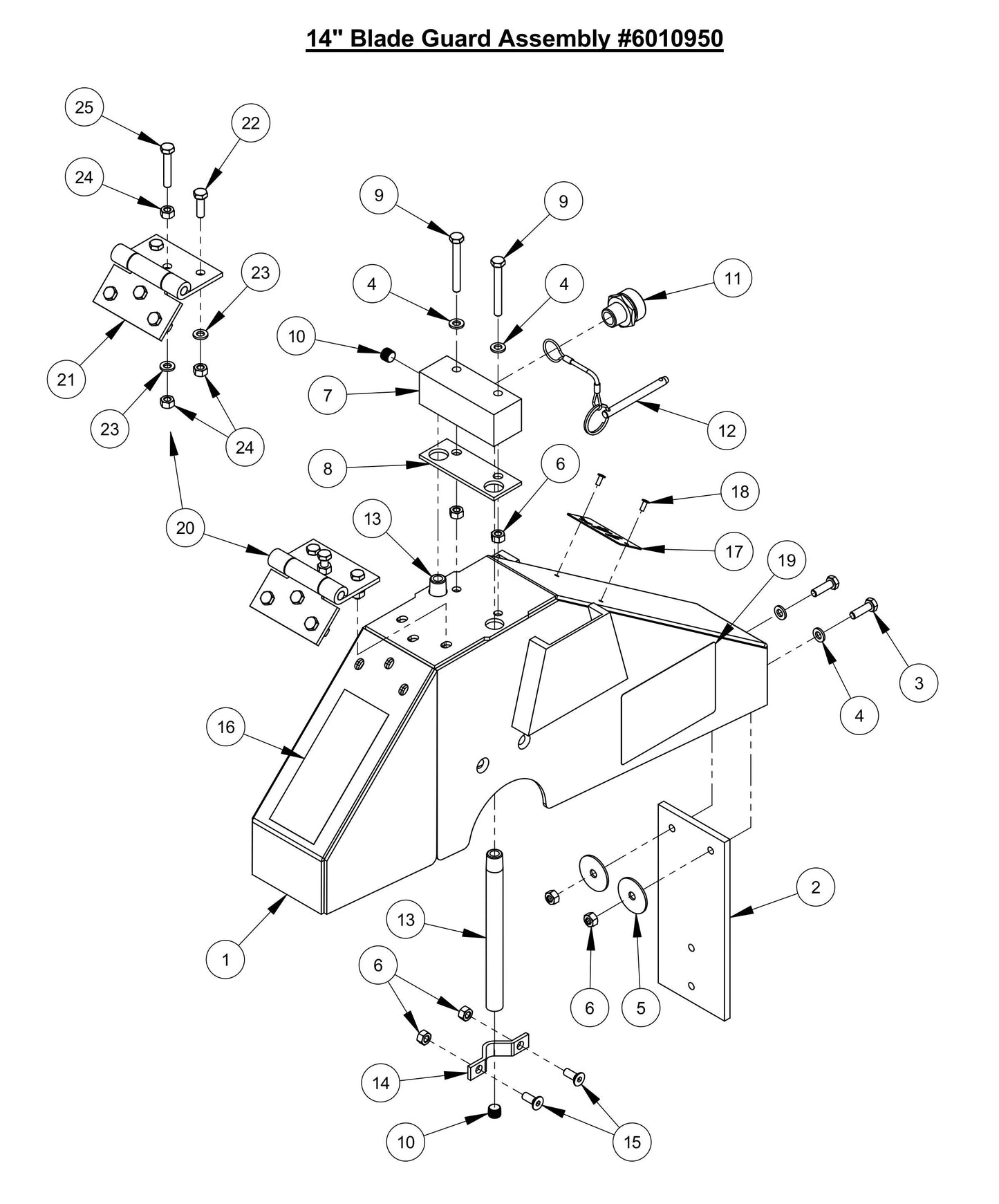 CC3535 FI 14" Blade Guard Assembly Parts (Fuel Injected)