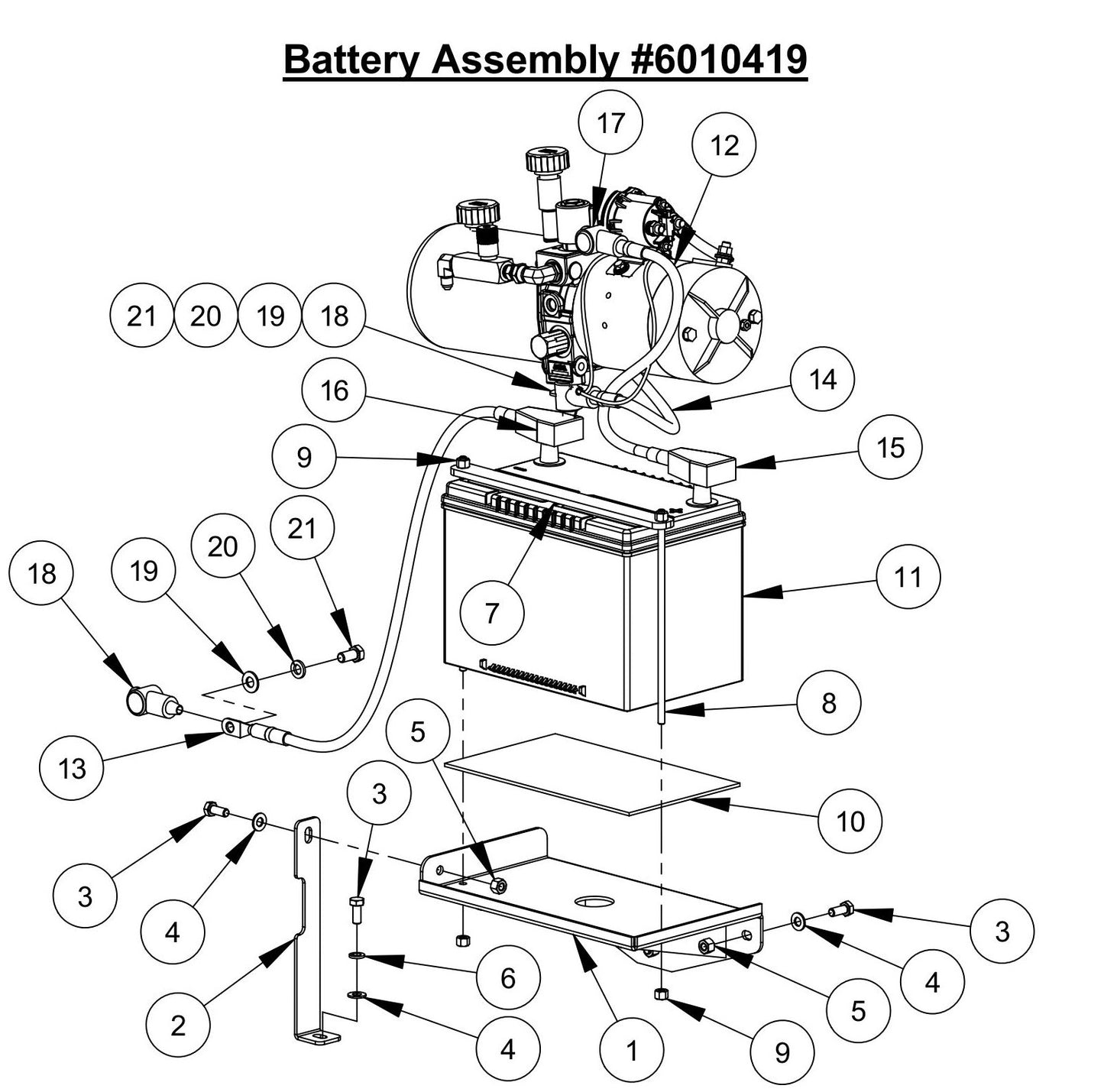 CC6540E Battery Assembly Parts