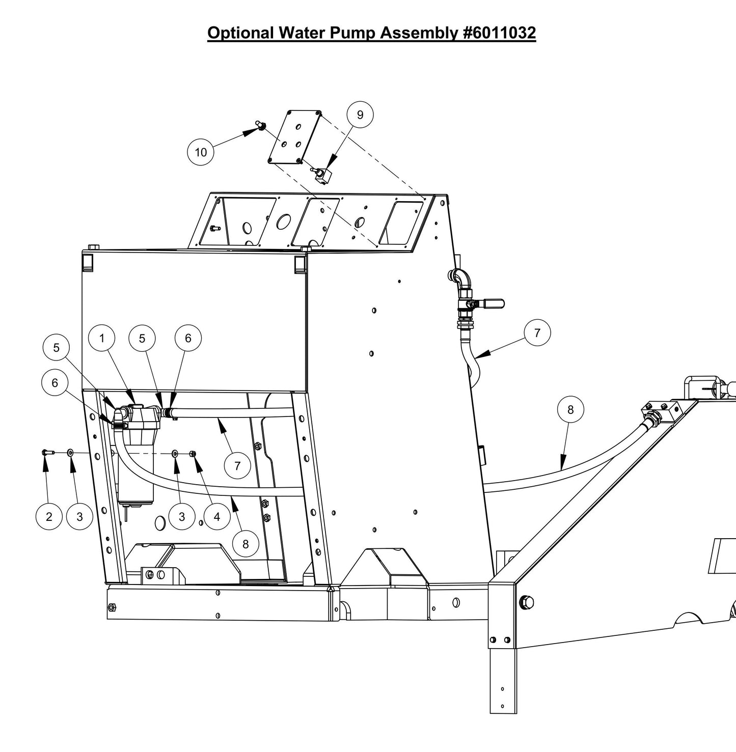 CC6561, CC6571, CC6571-3 Optional Water Pump Assembly Parts