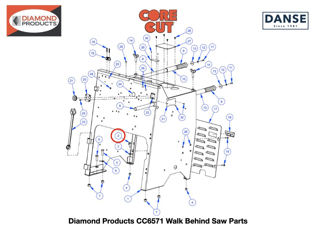 Hex Cap Screw 3/8-16 X 1-1/4 2900013 fits Core Cut CC6571 Walk Behind Saw by Diamond Products