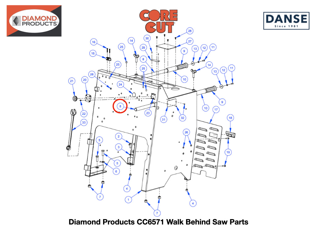 Handle Bar 1��� Dia 36��� Length 6010014 fits Core Cut CC6571 Walk Behind Saw by Diamond Products