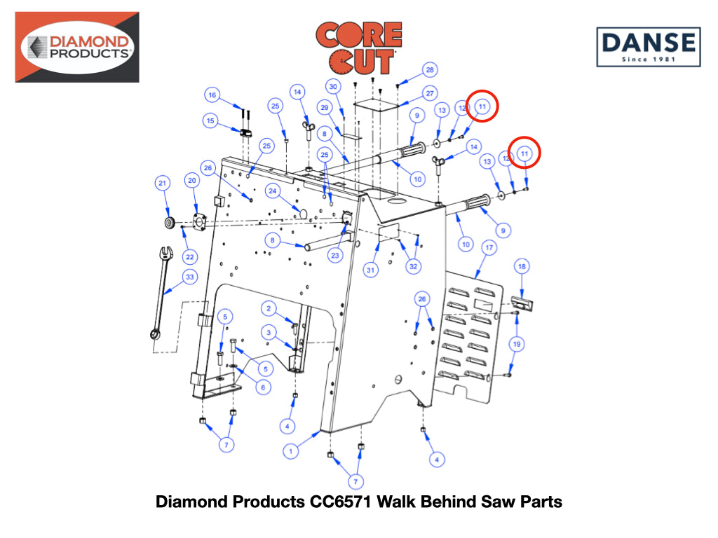 Screw 2900863 fits Core Cut CC6571 Walk Behind Saw by Diamond Products
