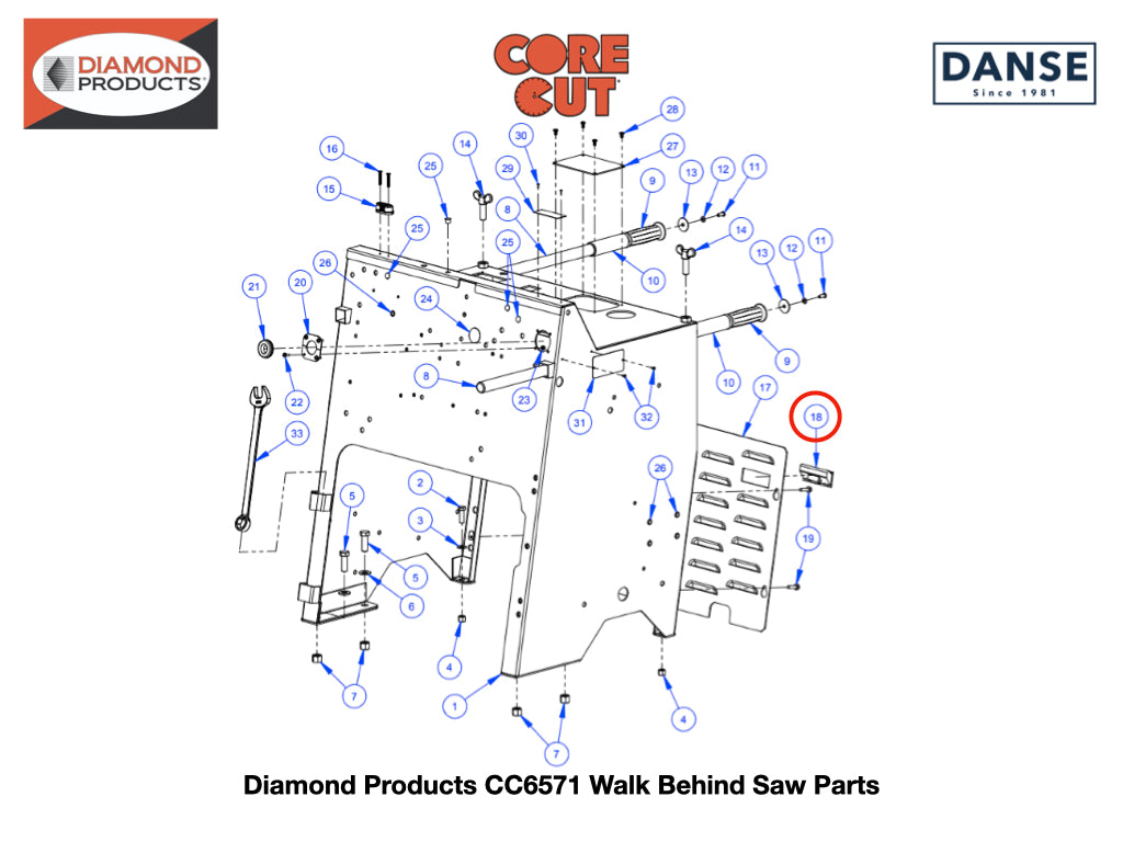 Pull Handle,Flush 2503687 fits Core Cut CC6571 Walk Behind Saw by Diamond Products
