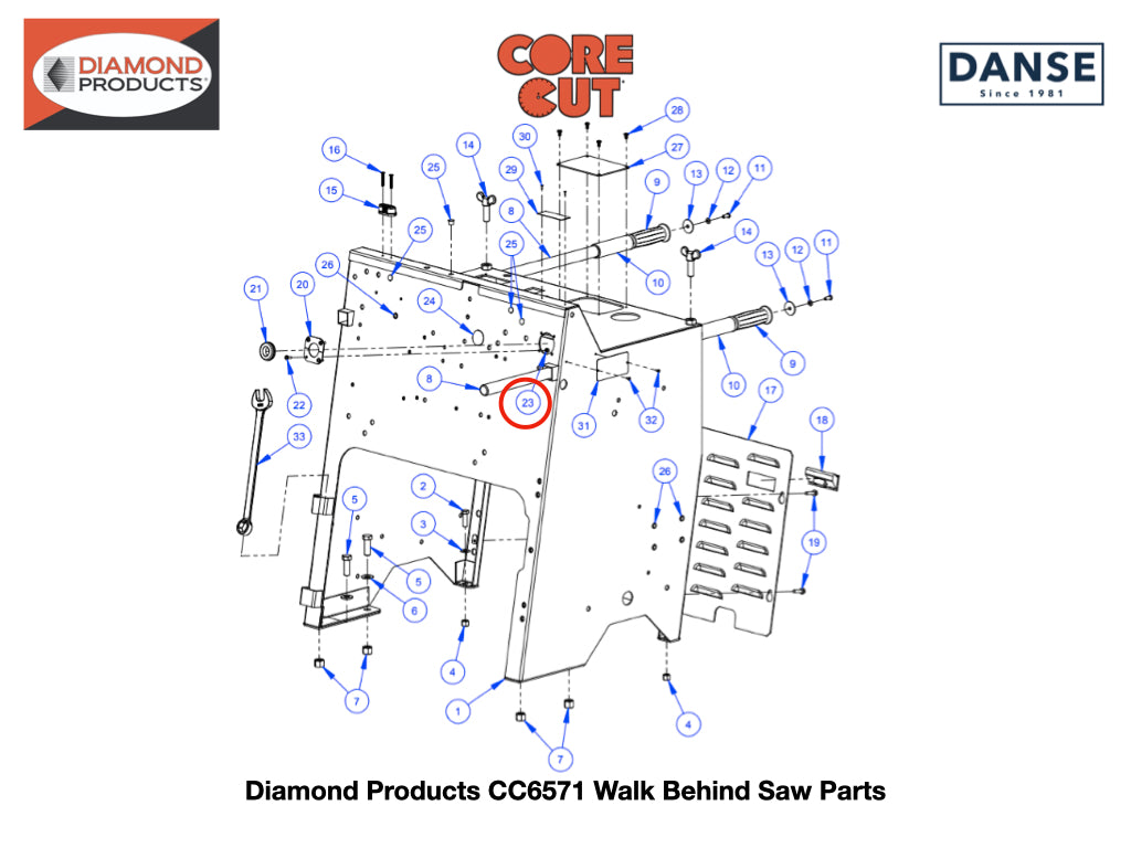 Lock Nut M5 2900301 fits Core Cut CC6571 Walk Behind Saw by Diamond Products