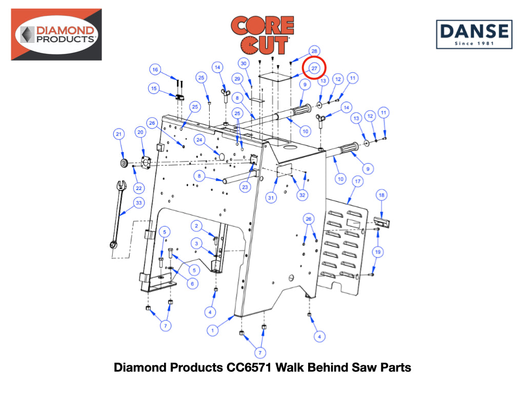 Cover Plate 6019282 fits Core Cut CC6571 Walk Behind Saw by Diamond Products