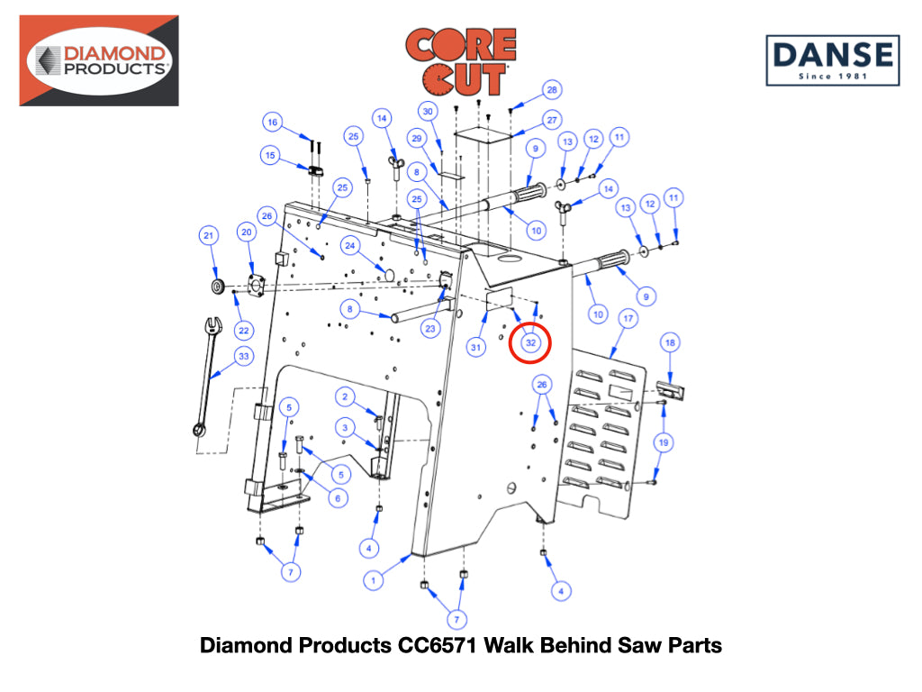 Rivet 2900287 fits Core Cut CC6571 Walk Behind Saw by Diamond Products