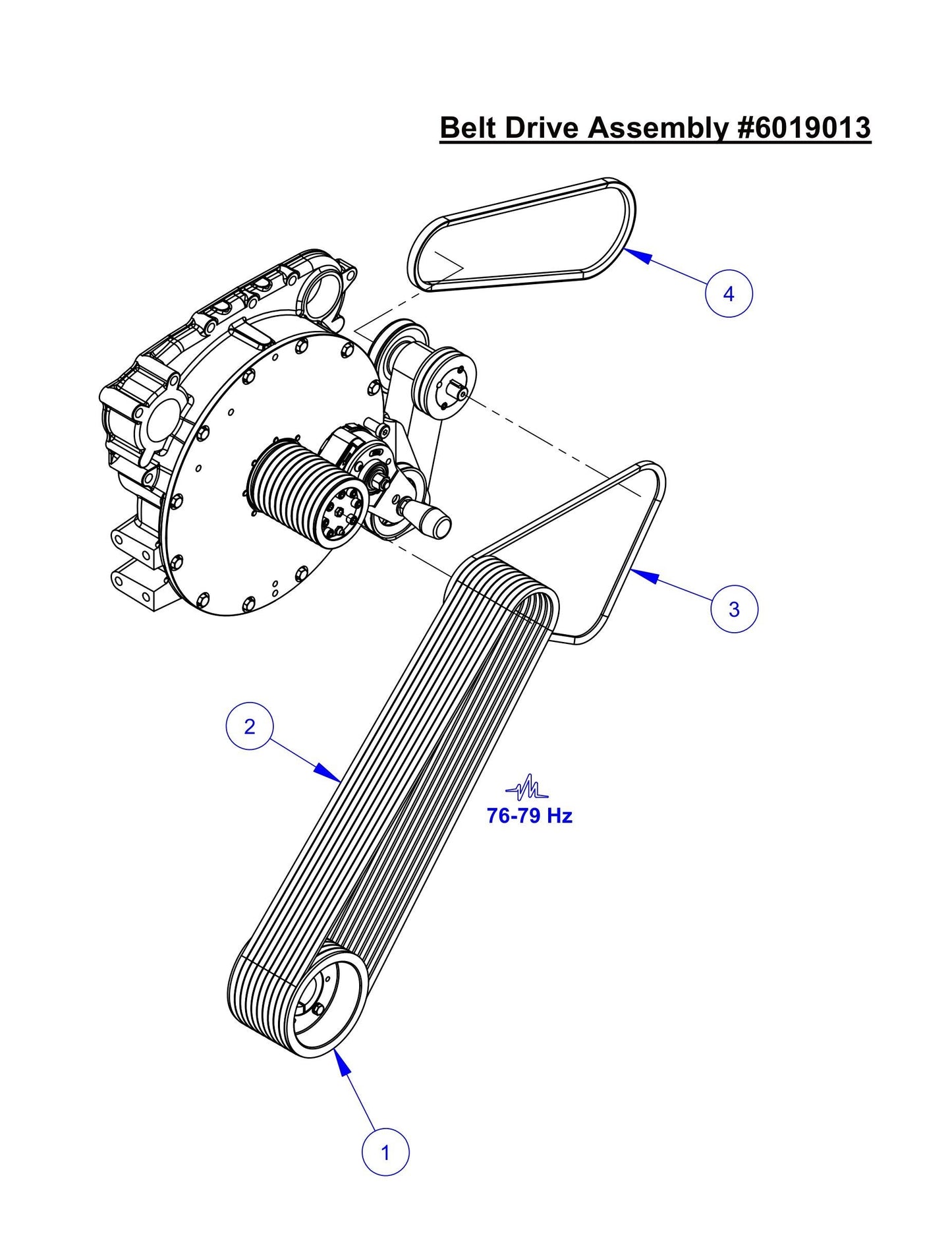 CC6561, CC6571 Belt Drive Assembly (20" to 26" Blade Drive) Parts