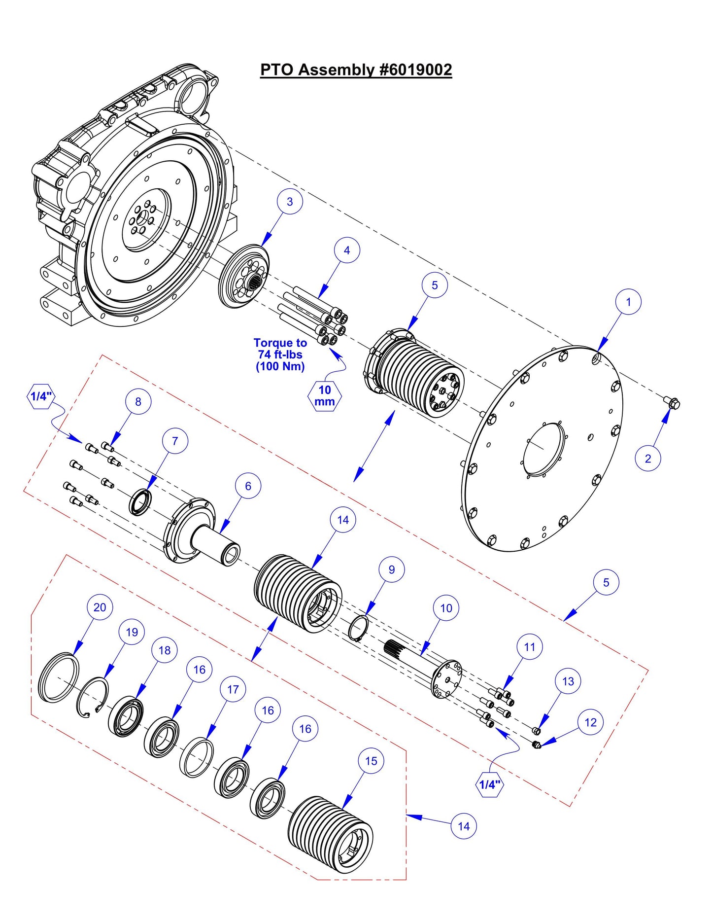 CC6571 PTO Assembly Parts