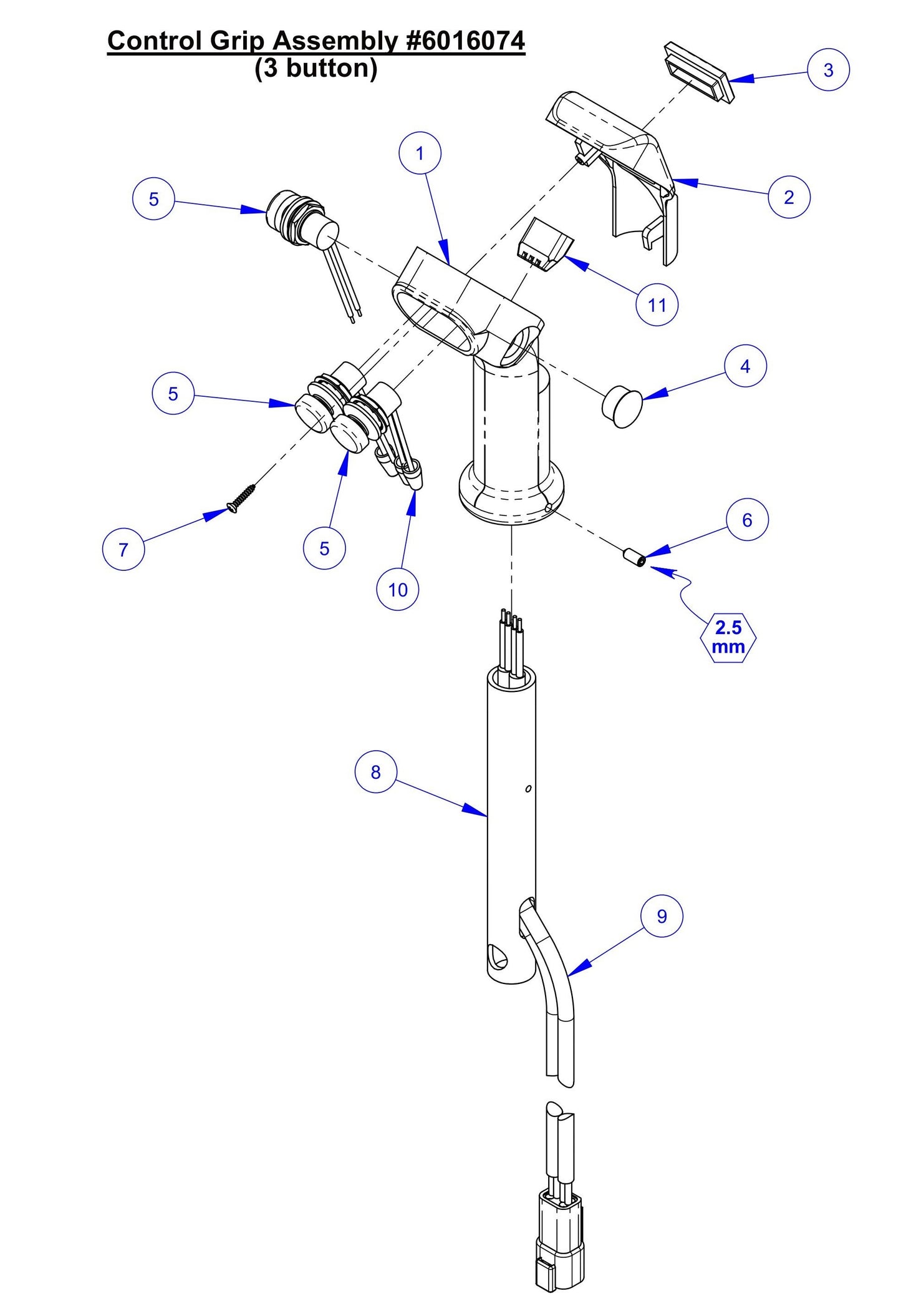 CC7574DD Control Grip Assembly Parts