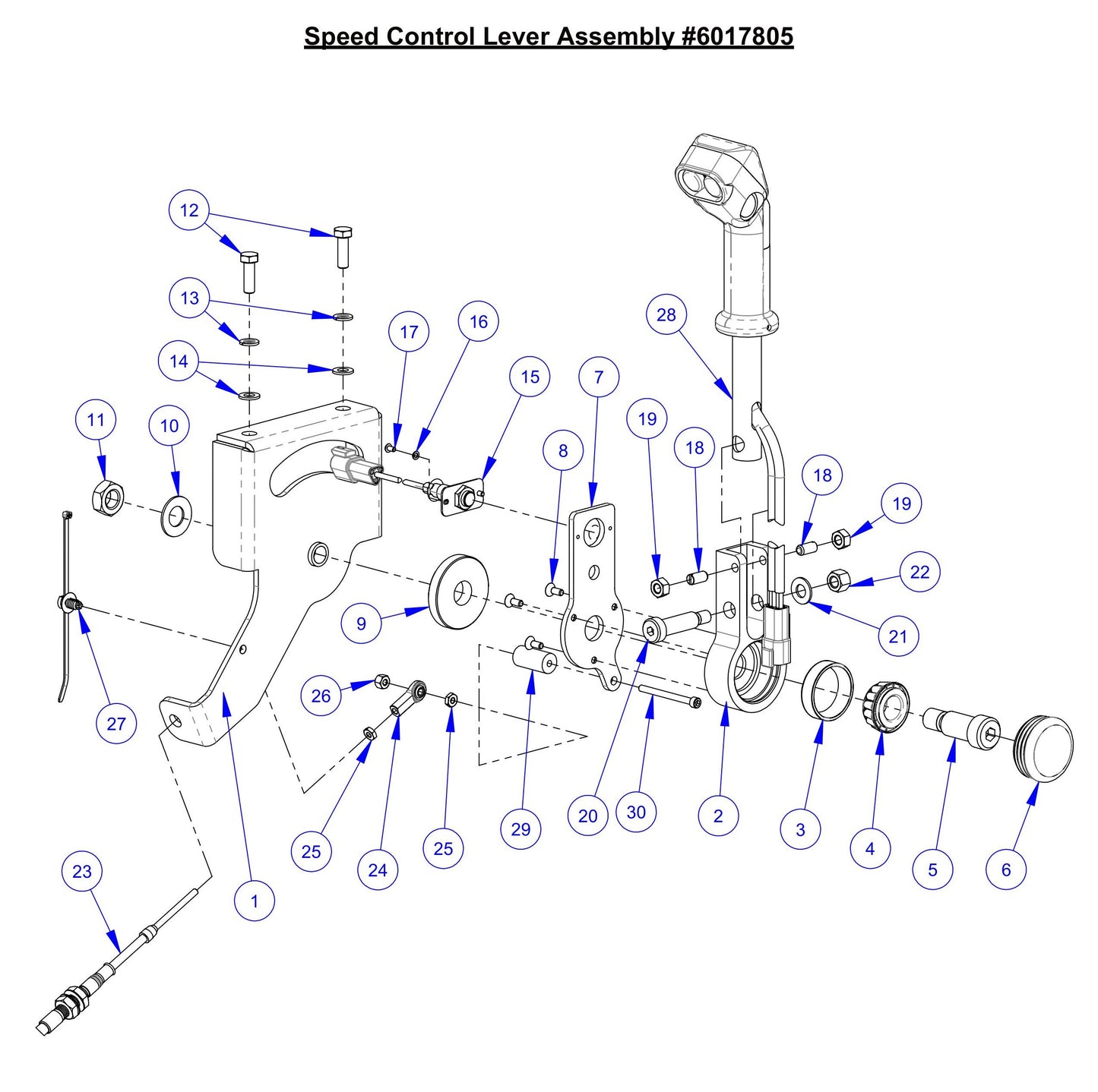 CC7574DD Speed Control Lever Assembly Parts