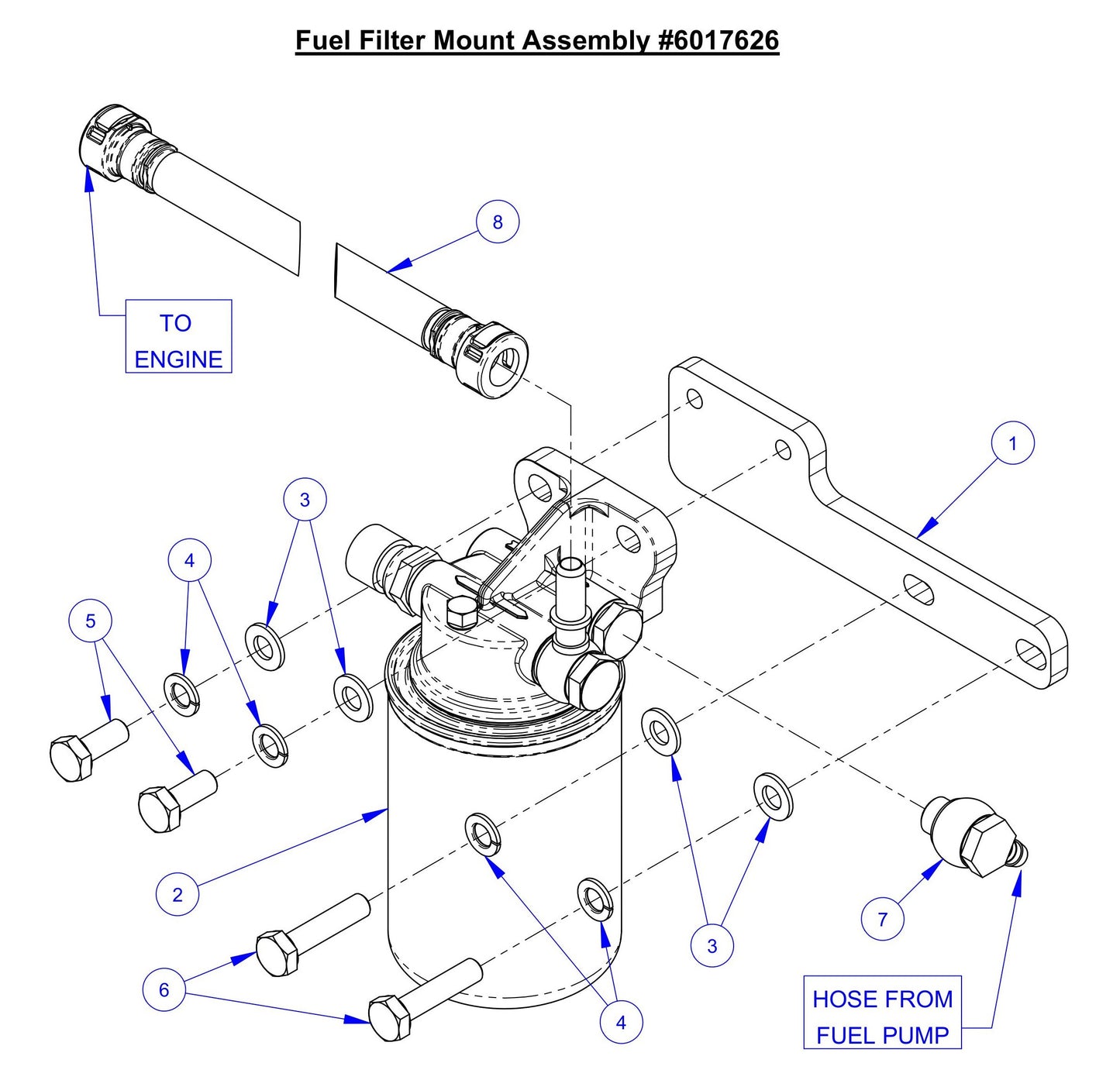 CC7574DD Fuel Filter Mount Assembly Parts