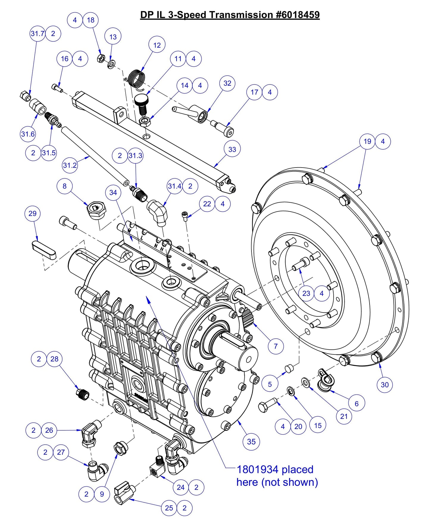 CC7574DD DP IL 3-Speed Transmission Parts