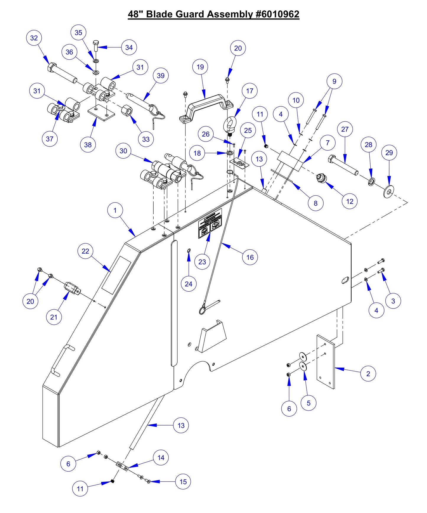 CC7574DD 48'' Blade Guard Assembly Parts