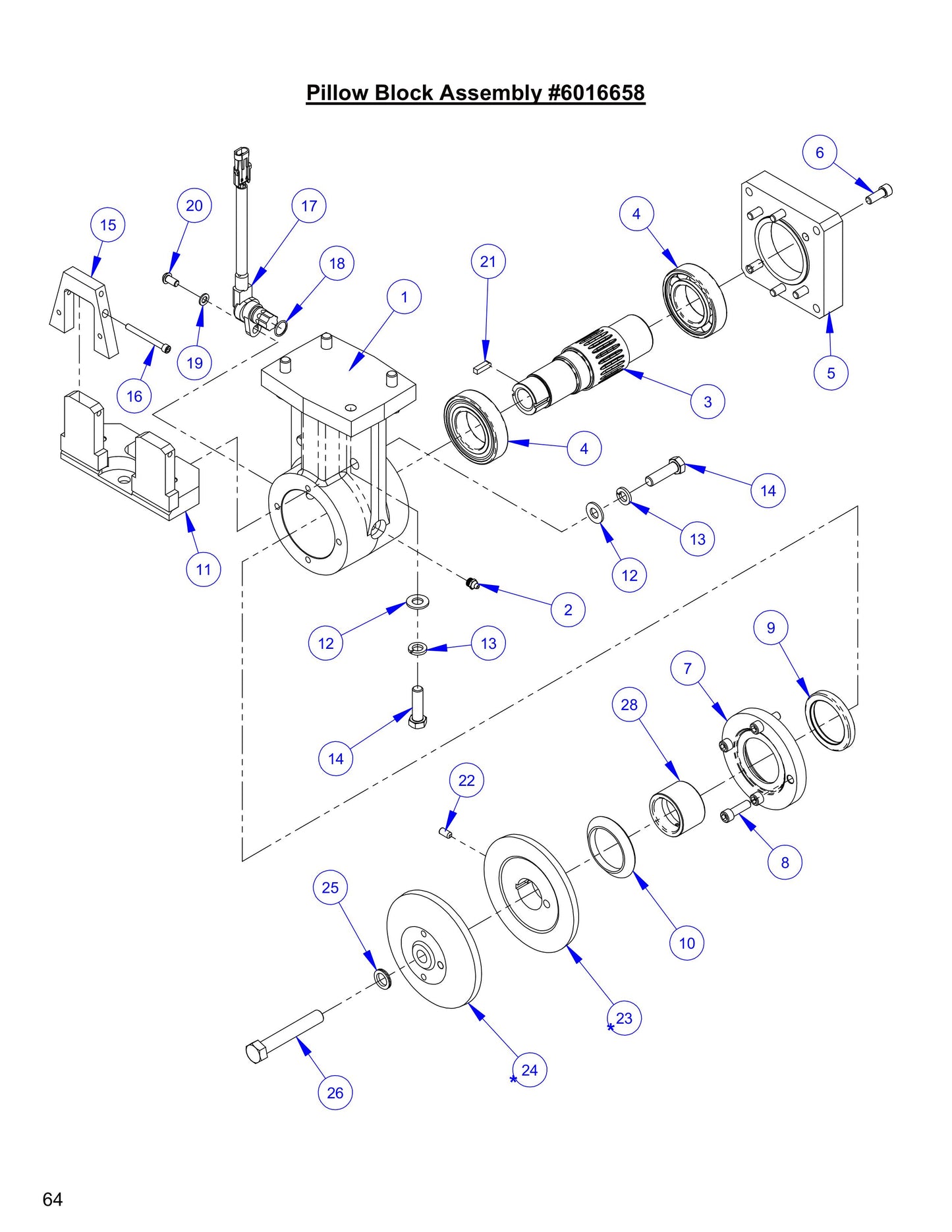 CC8574DD Pillow Block Assembly Parts
