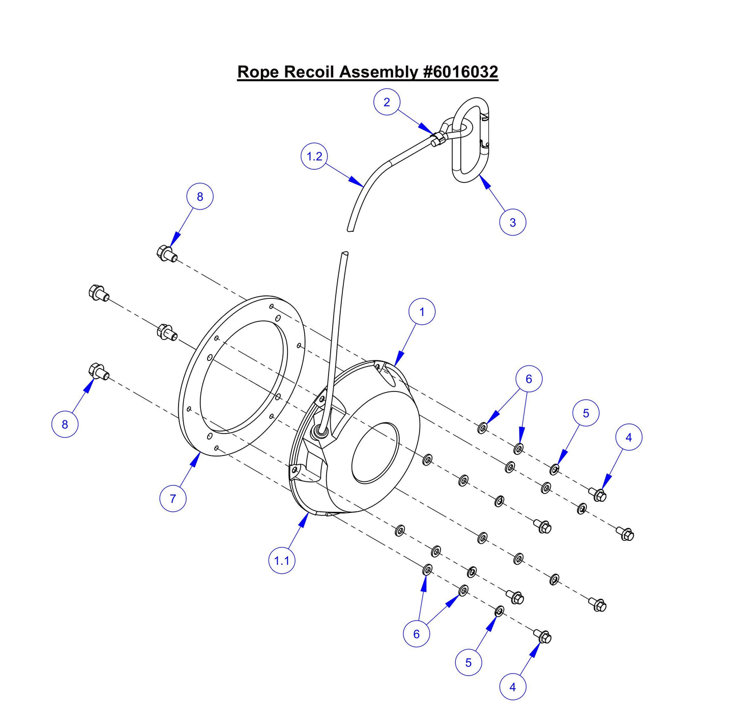 CC9074DKV Rope Recoil Assembly Parts