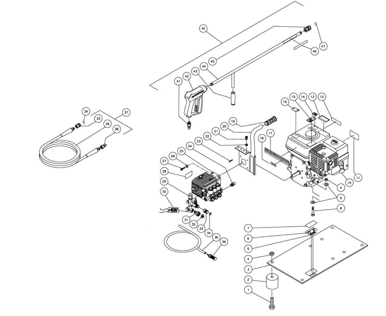 CD-2003-0MHH (sn:0-312840) Frame Assembly Parts by MI-T-M