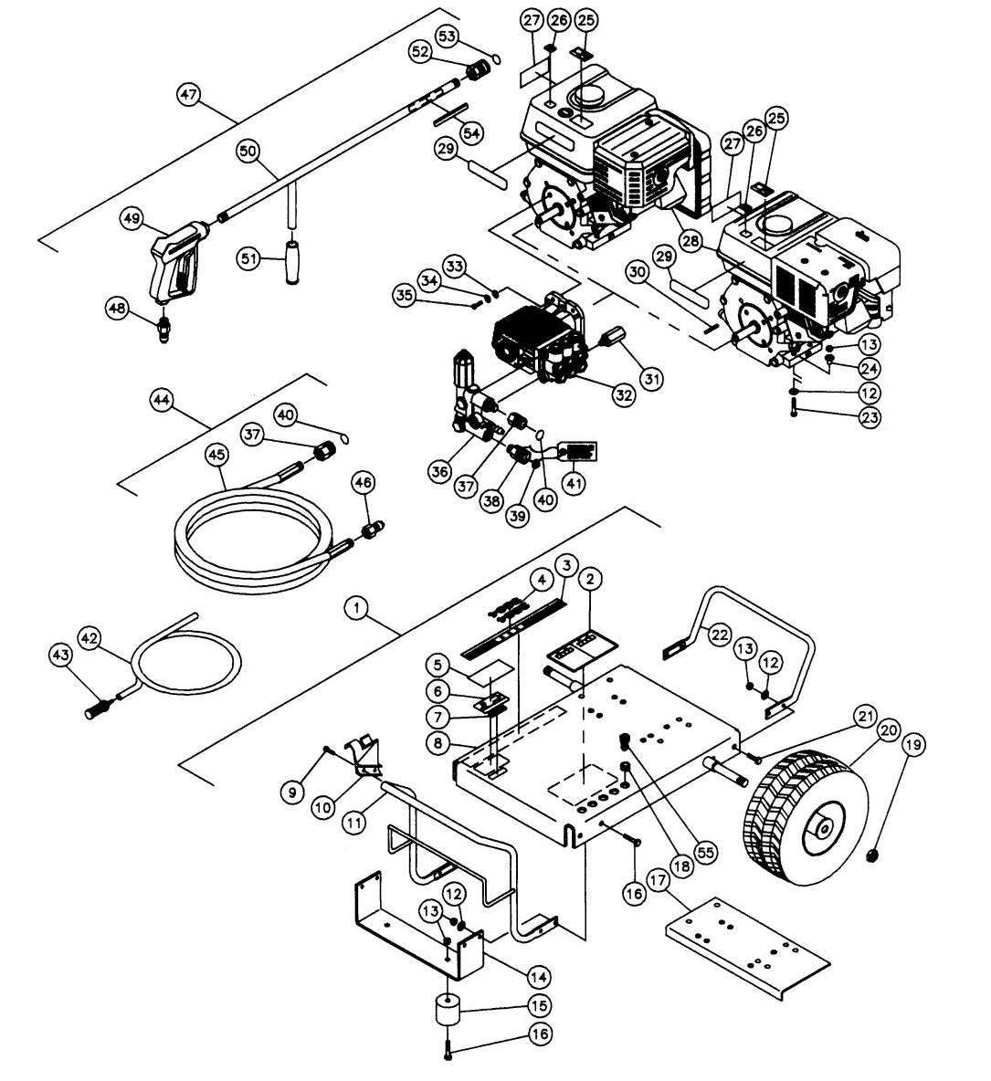 CD-2804-0MHB/0MVB, CD-3304-0MHB (sn:0-99999999) Frame Assembly Parts by MI-T-M