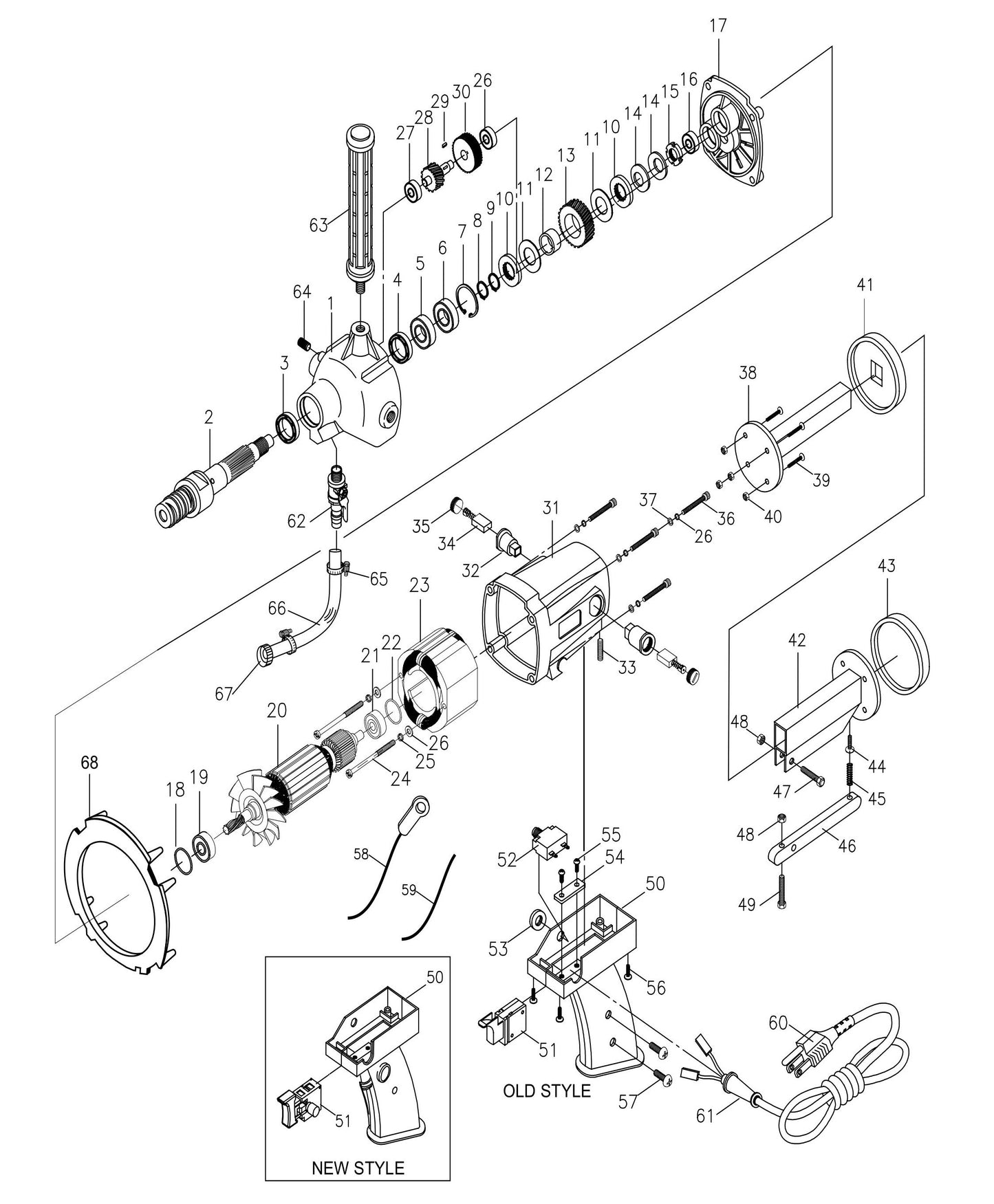 CDM1H Core Drill Assembly Parts