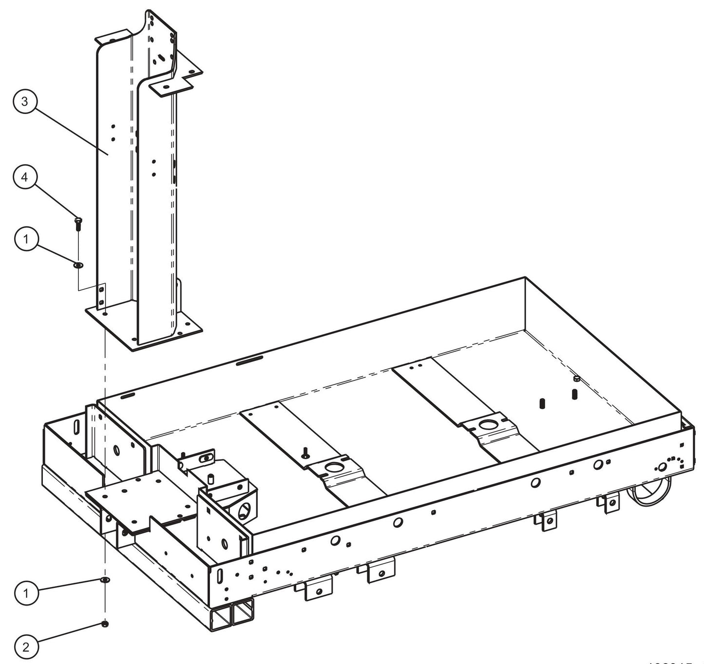 Tower Pedestal Assembly Parts For CE V-Series Night Lite Pro II (001PRO2VE15, 09-000001 and Up) Light Towers by Allmand
