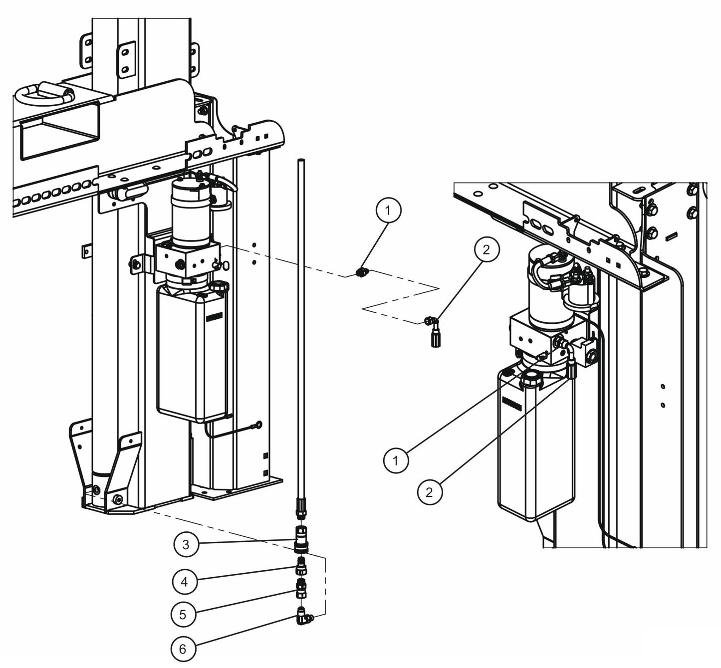 Quick Disconnect Vertical Tower Connector Assembly Parts For CE V-Series Night Lite Pro II (001PRO2VE15, 09-000001 and Up) Light Towers by Allmand