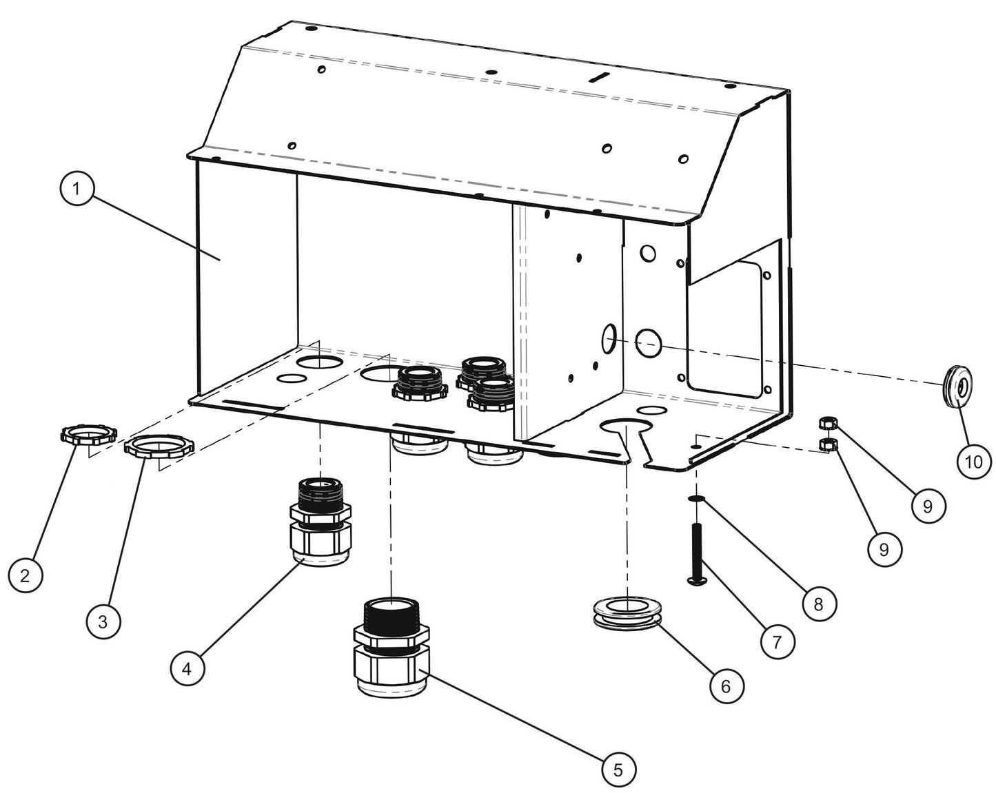 Component Box (2 of 2) Assembly Parts For CE V-Series Night Lite Pro II (001PRO2VE15, 09-000001 and Up) Light Towers by Allmand