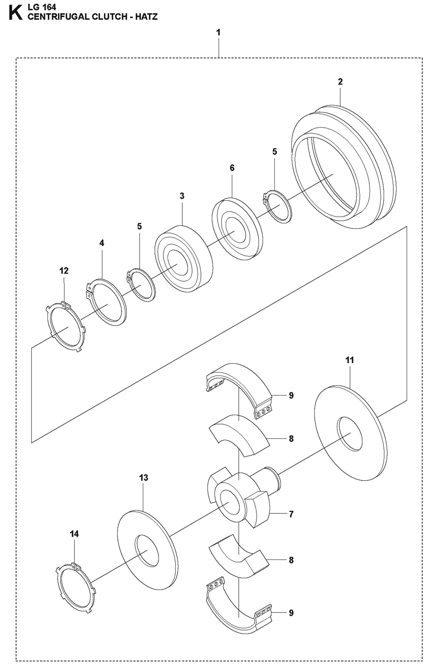 Centrifugal Clutch - Hatz Parts For LG 164 Diesel By Husqvarna