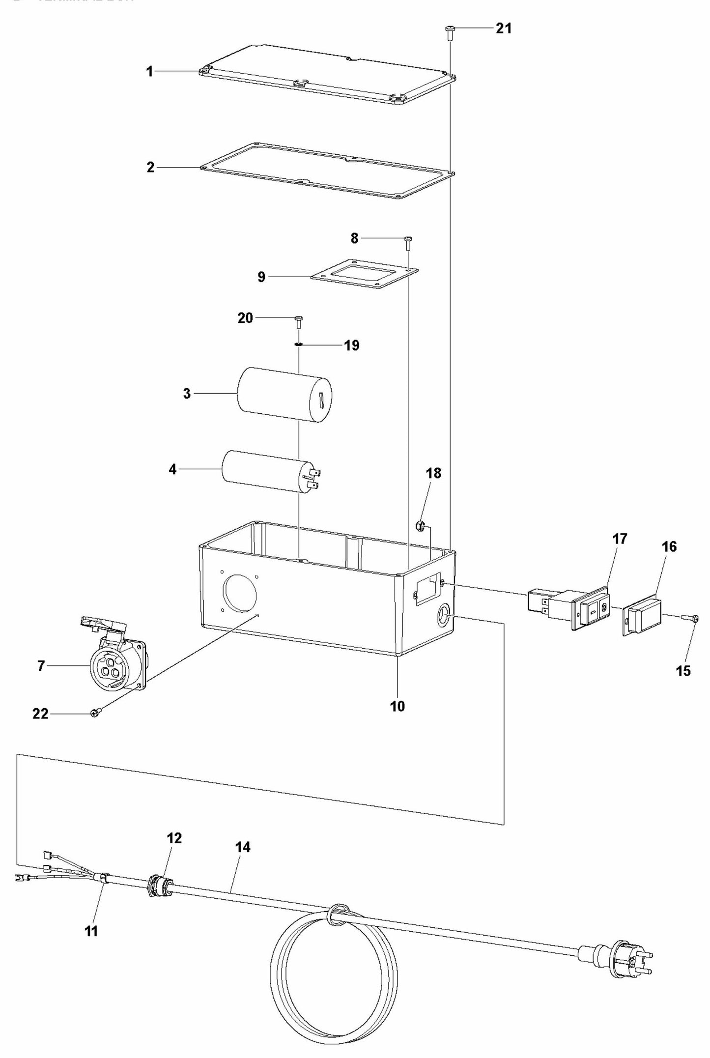 CF 11 M Terminal Box Assembly Parts by Husqvarna
