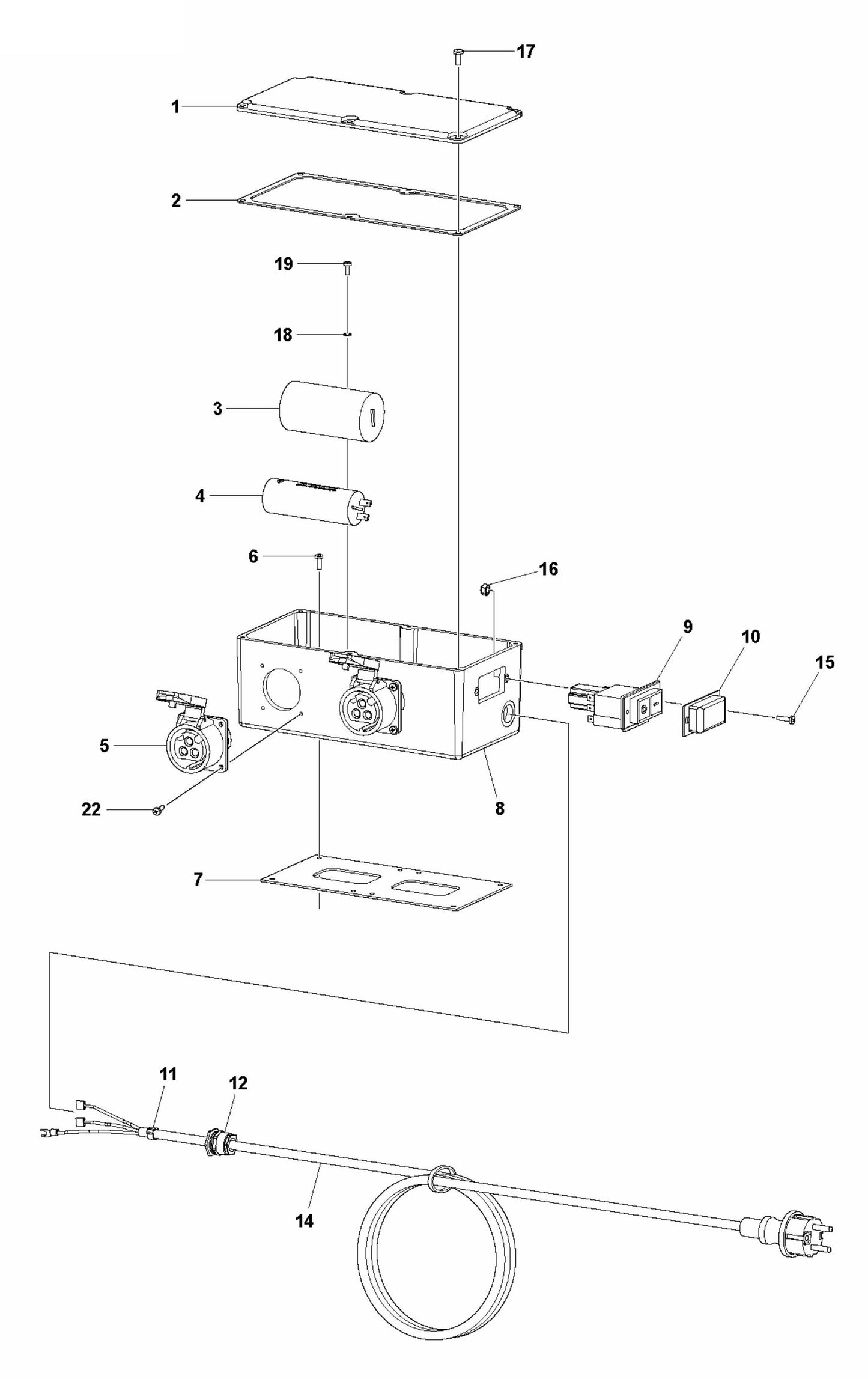 CF 25 M Terminal Box Assembly Parts by Husqvarna