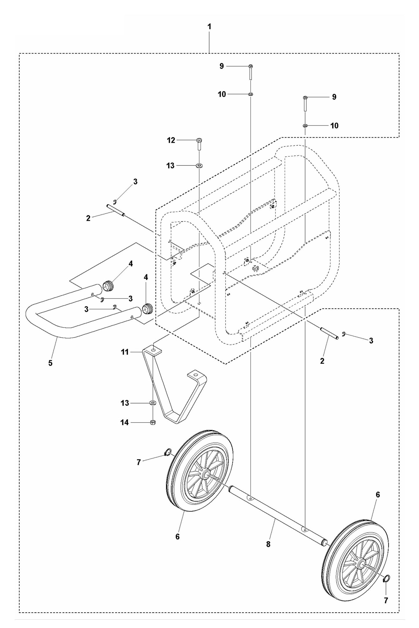 CF 25 M Transport Device Assembly Parts by Husqvarna