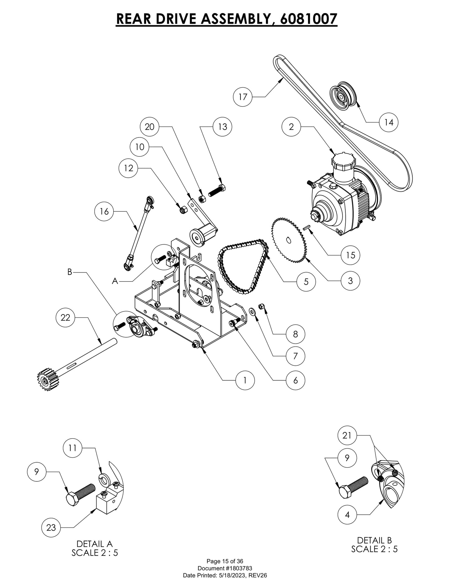 CG-1 Rear Drive Assembly Parts