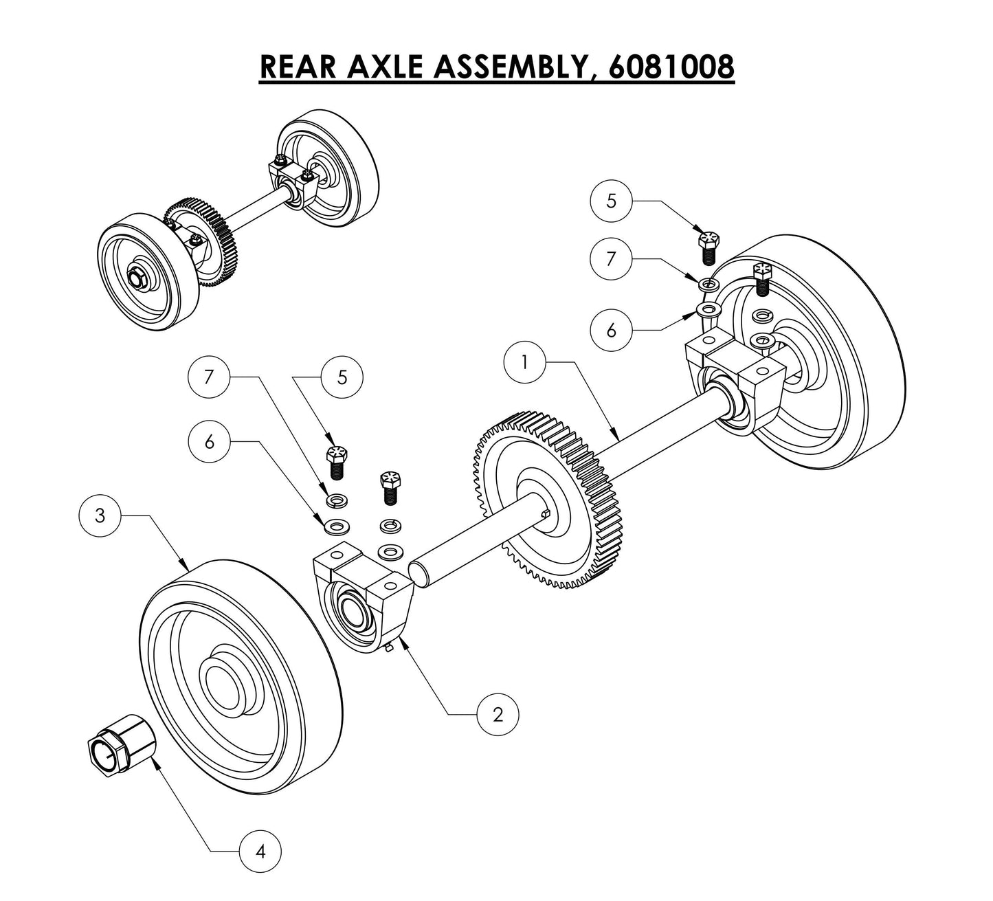 CG-1 Rear Axle Assembly Parts