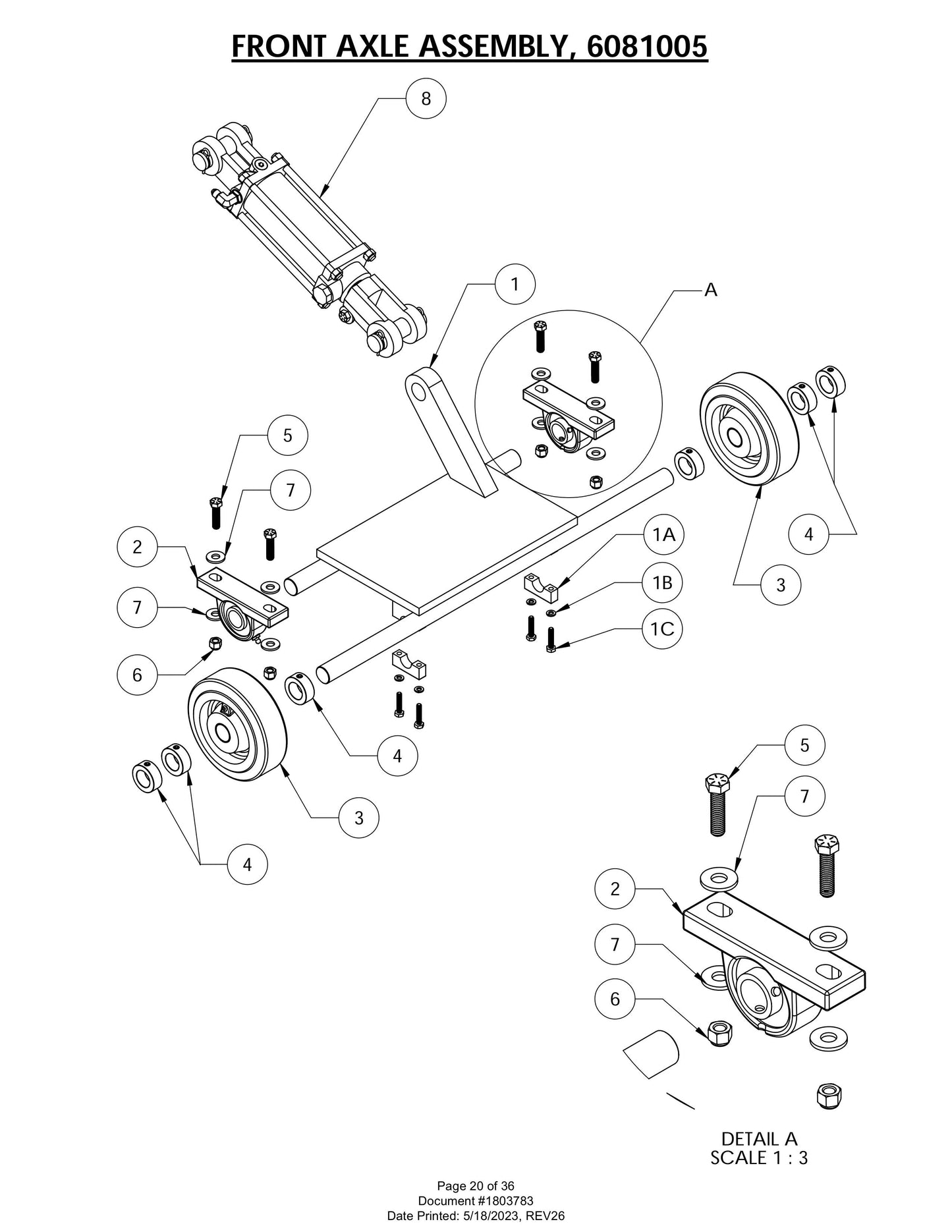CG-1 Front Axle Assembly Parts