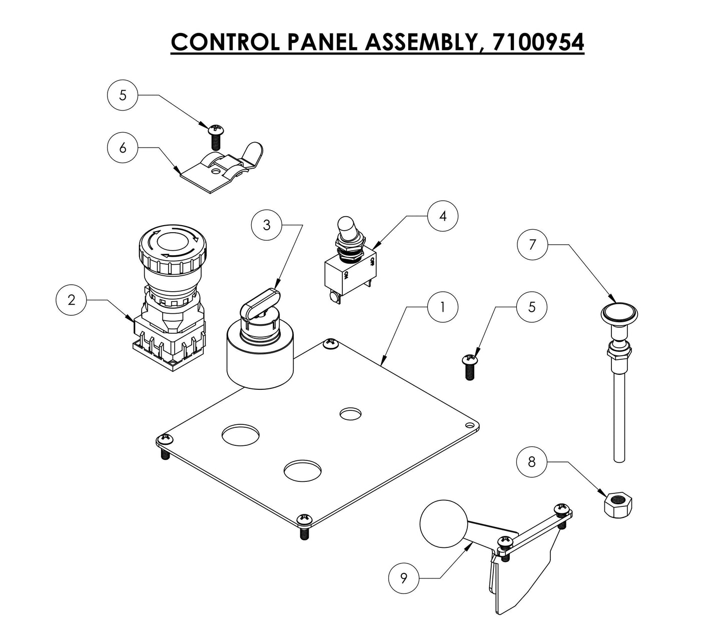 CG-1 Control Panel Assembly Parts