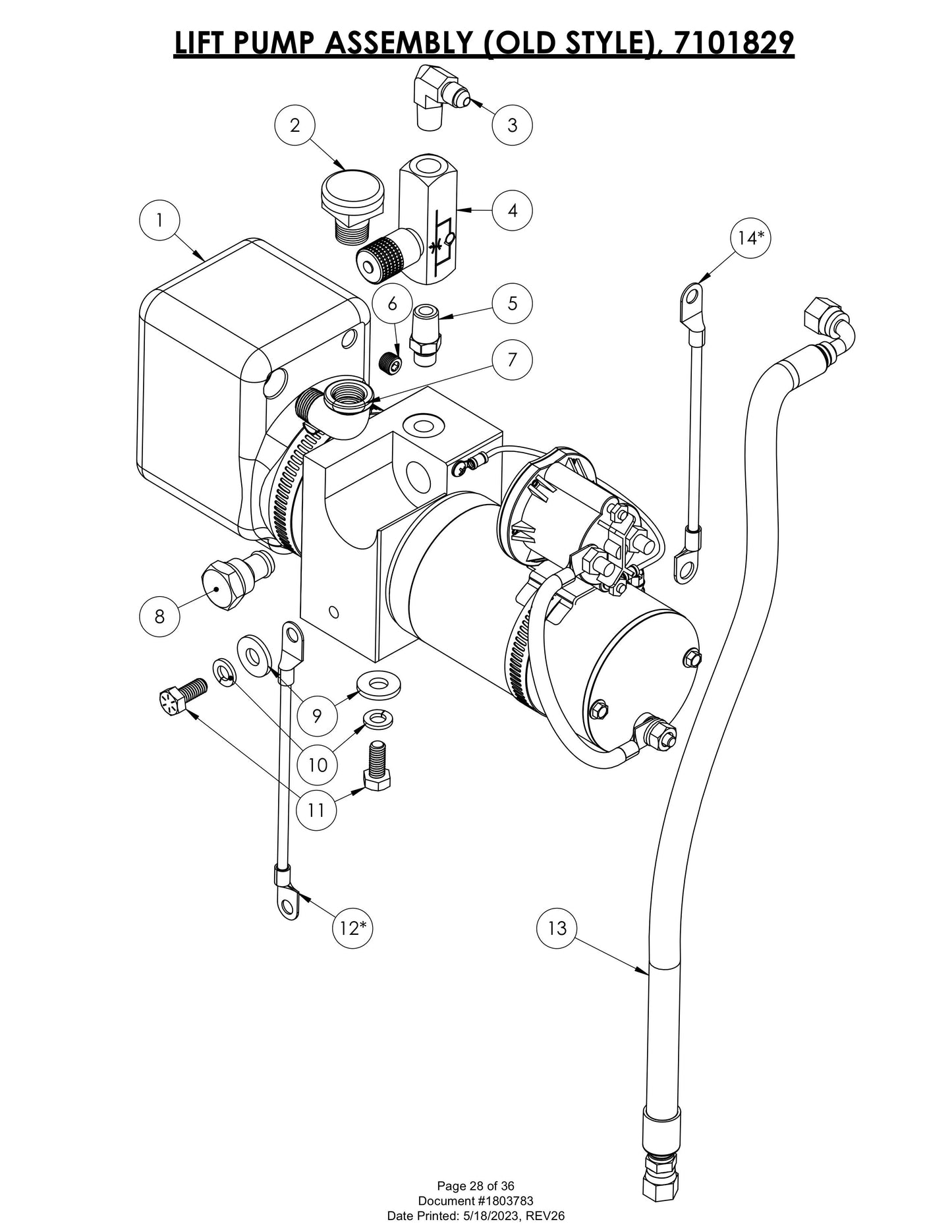 CG-1 Lift Pump Assembly (Old Style) Parts