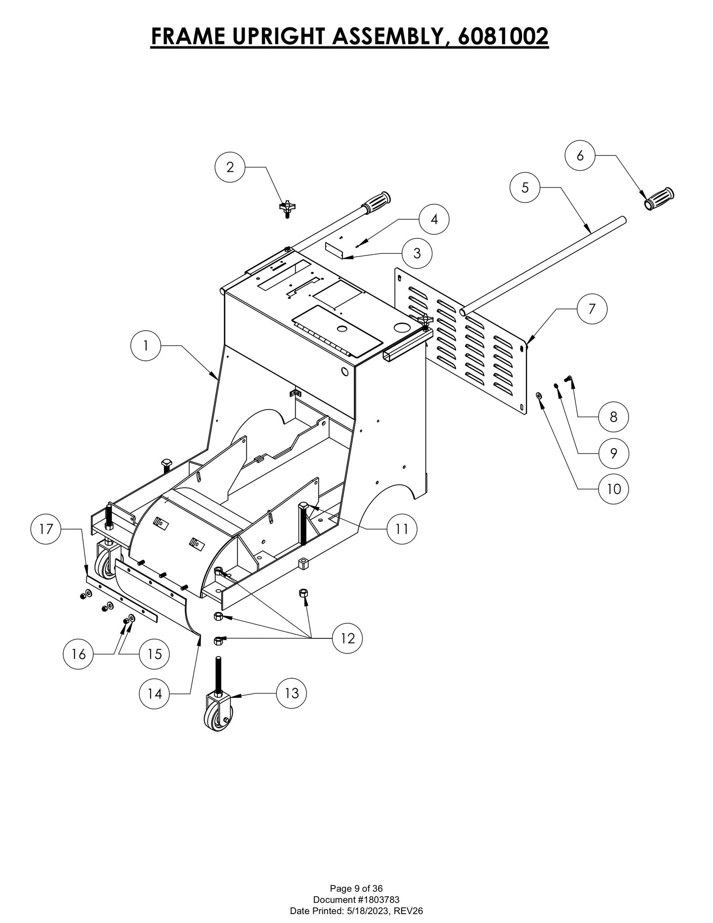 CG-1 Frame Upright Assembly Parts
