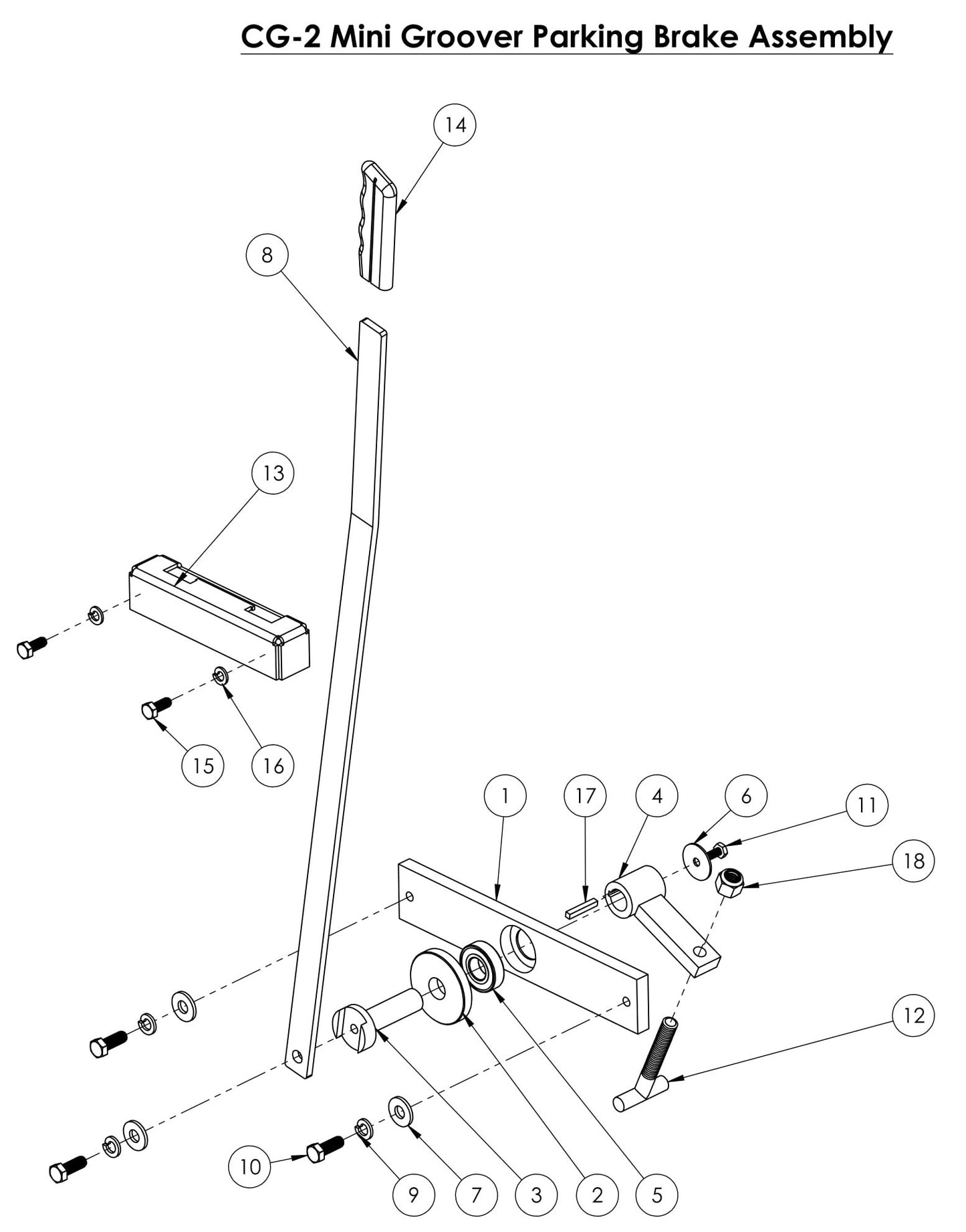 CG-2 (Diesel) Mini Groover Parking Brake Assembly