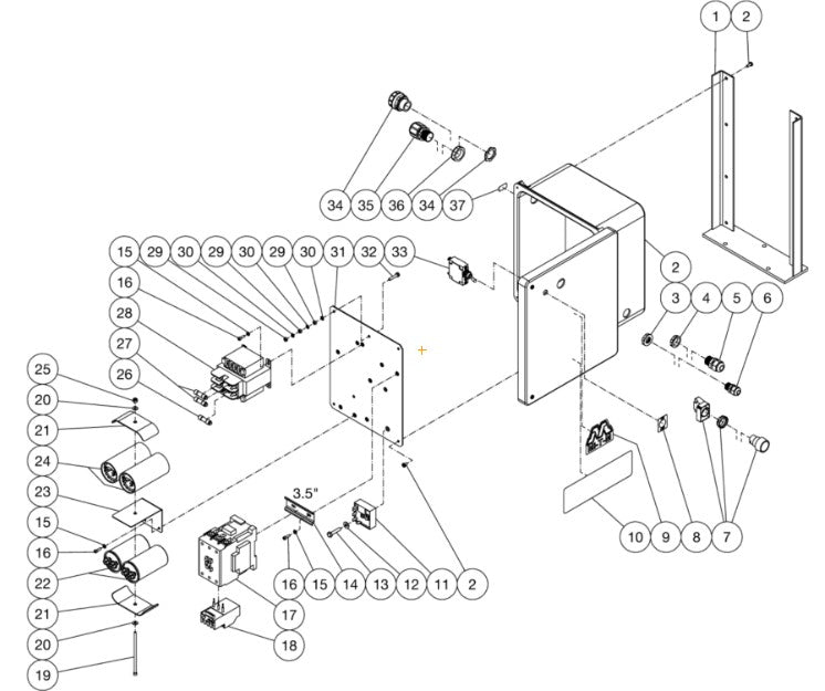 CHV-0525-1ME1 (sn:0-11407820) Electric Box Assembly Parts by Mi-T-M
