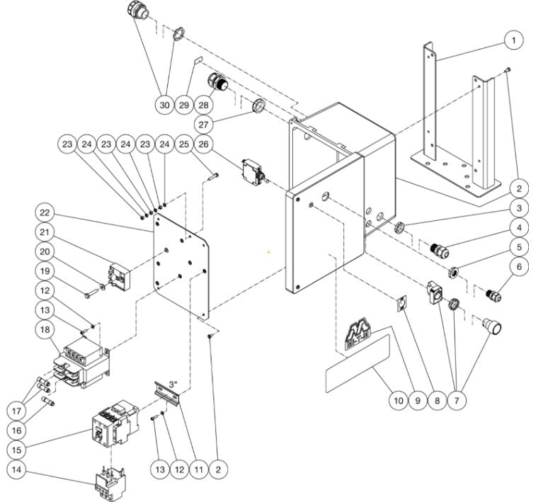 CHV-0525-0ME3, CHV-0525-1ME3 (sn:0-99999999) Electric Box Assembly Parts by Mi-T-M