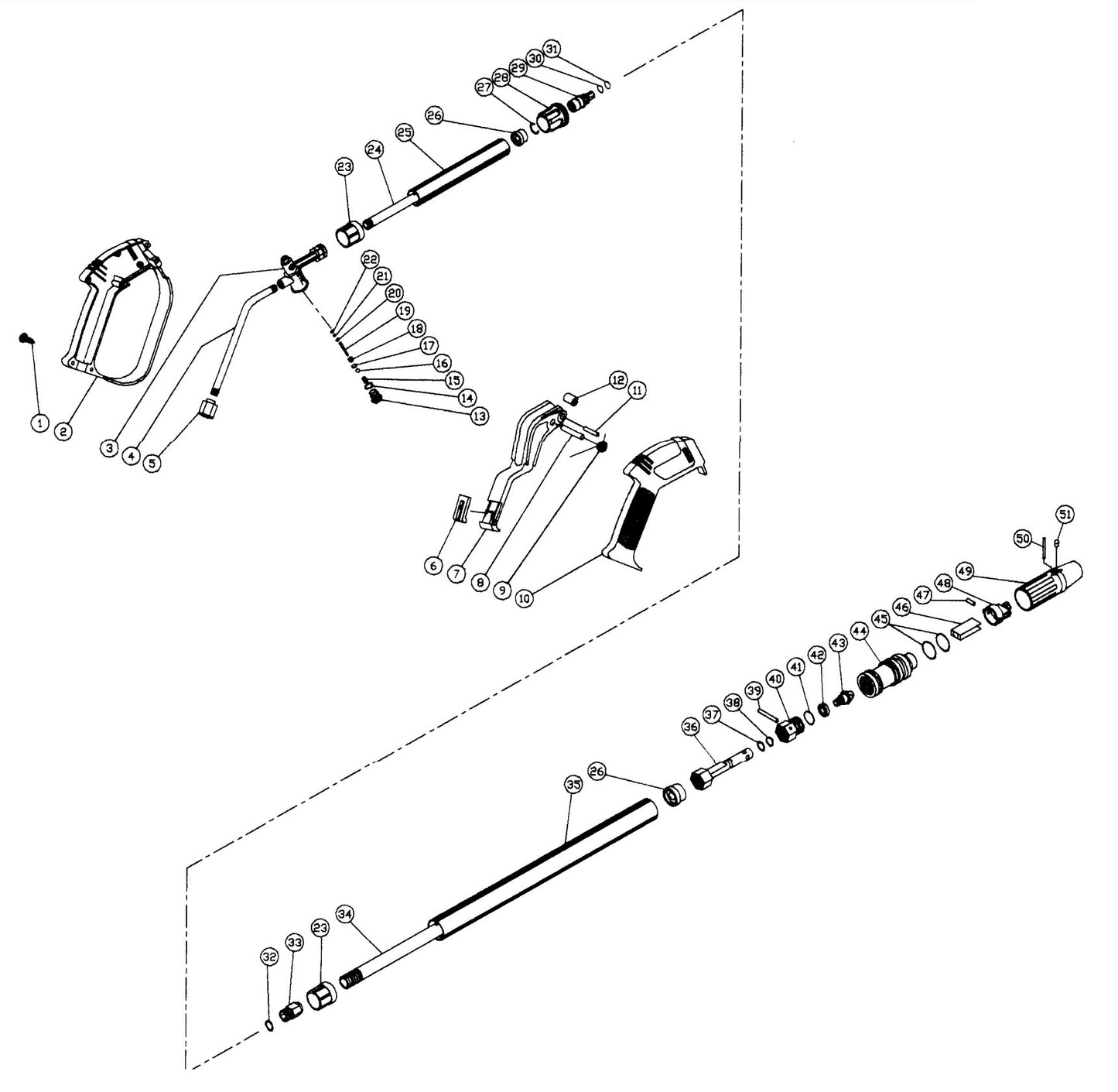 CM-2200-0MVC, CM-2203-0MHC, CM-2400-0MTC, CM-2400-0MVC, CM-2403-0MHC, CM-2703-0MHC Gun And Wand Assembly Parts by MiTM