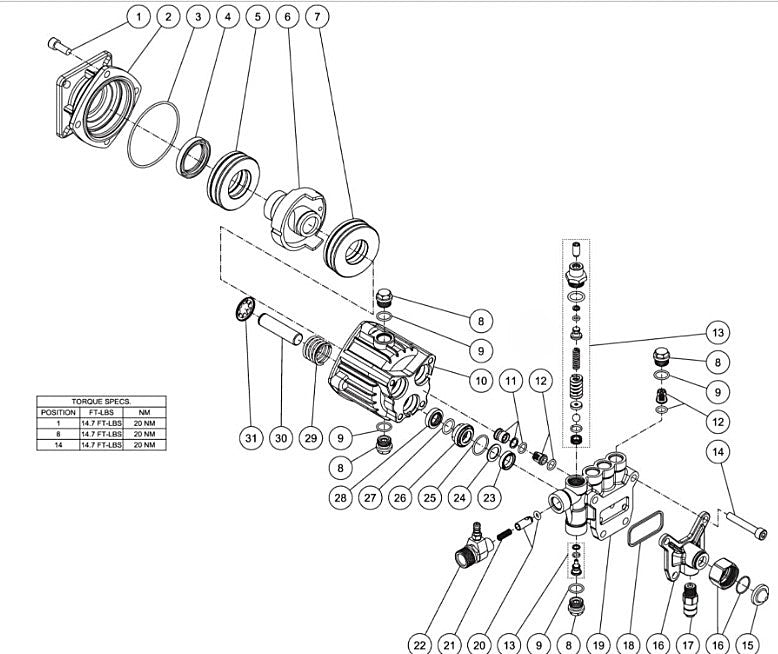 CM-2600-0MLB, CM-2600-0MLB-C Pump assembly Parts by MiTM