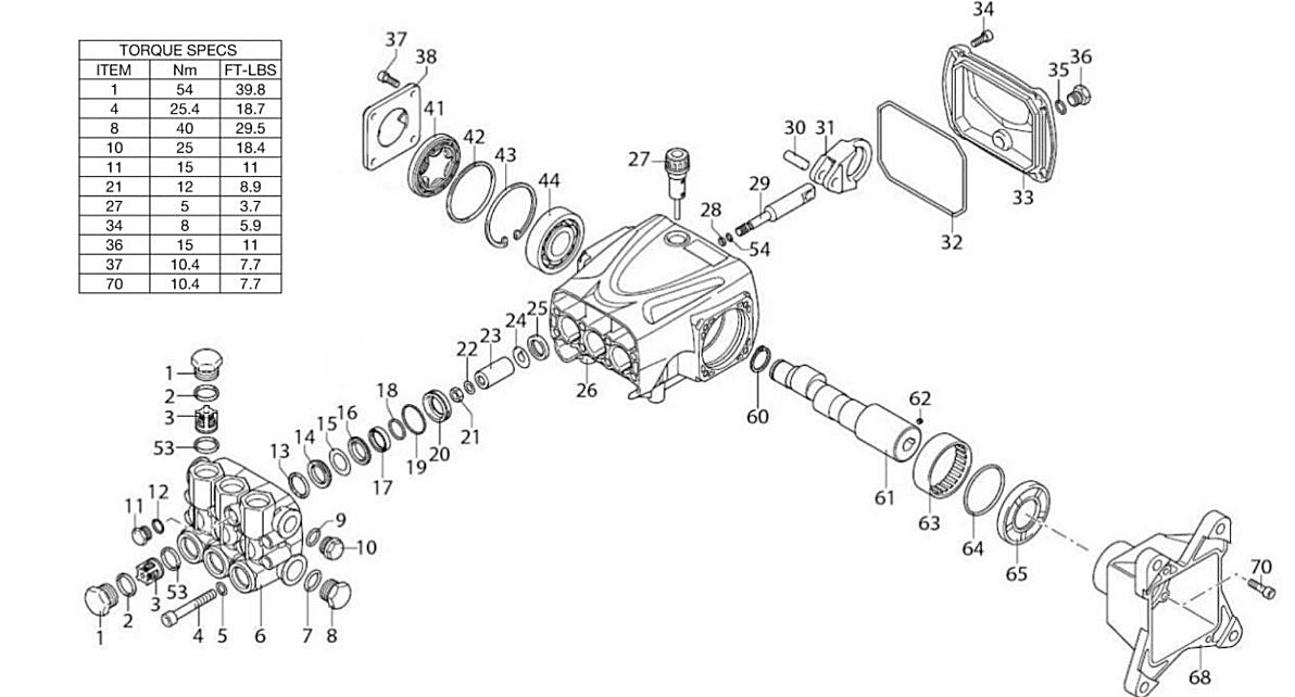 CM-3500-1MMB, CM-3600-0MMB, WP-3600-0MHB/0MKB/0MSB/PMAH, WP-4000-5MHB/5MSB/5MKB WP-3400-4MHB/4MRB, WP-3400-5MHB/5MSB Pump assembly Parts by MiTM