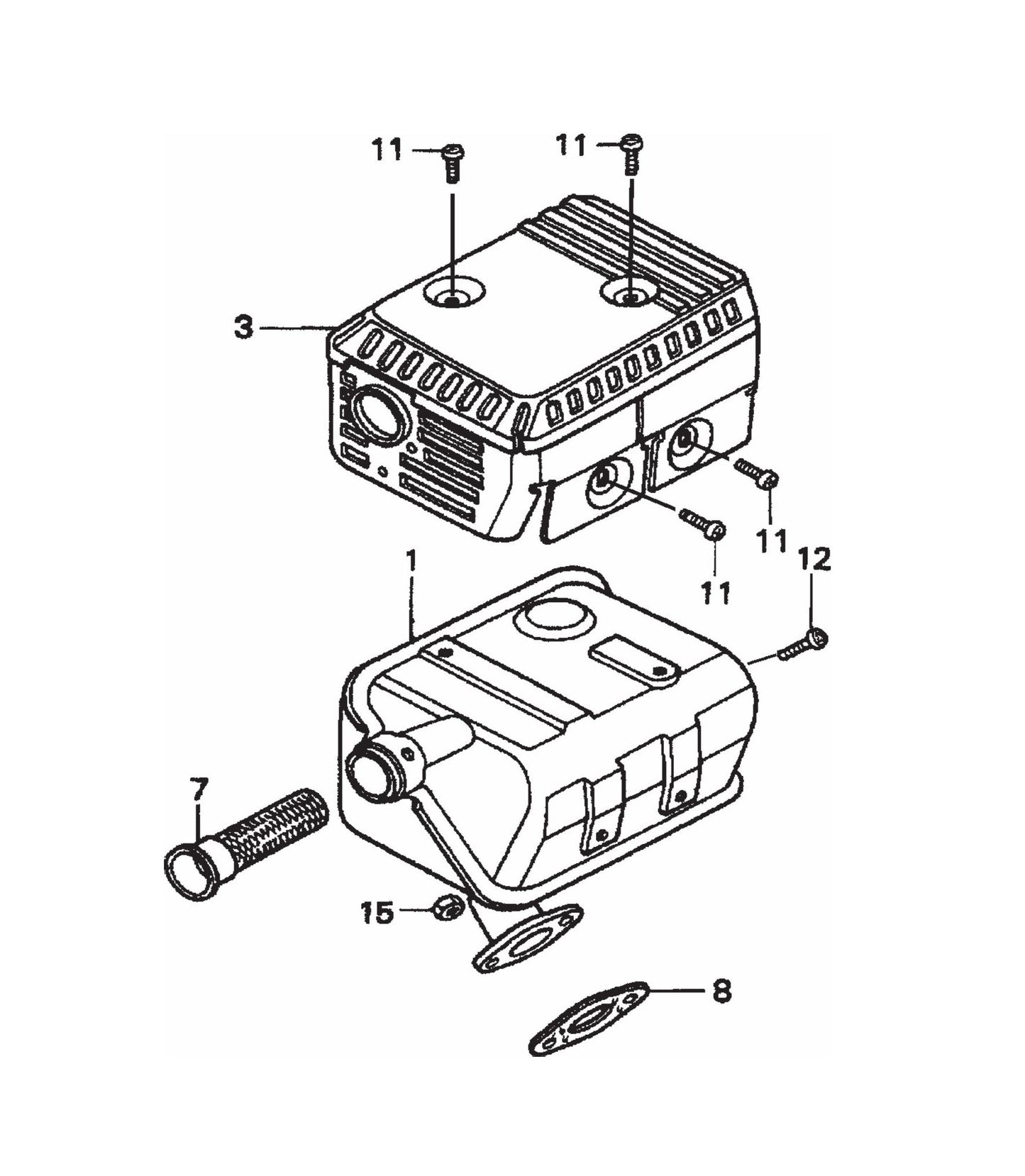 Muffler Assembly Parts- STOW CMS-6S Honda GX160K1HX2